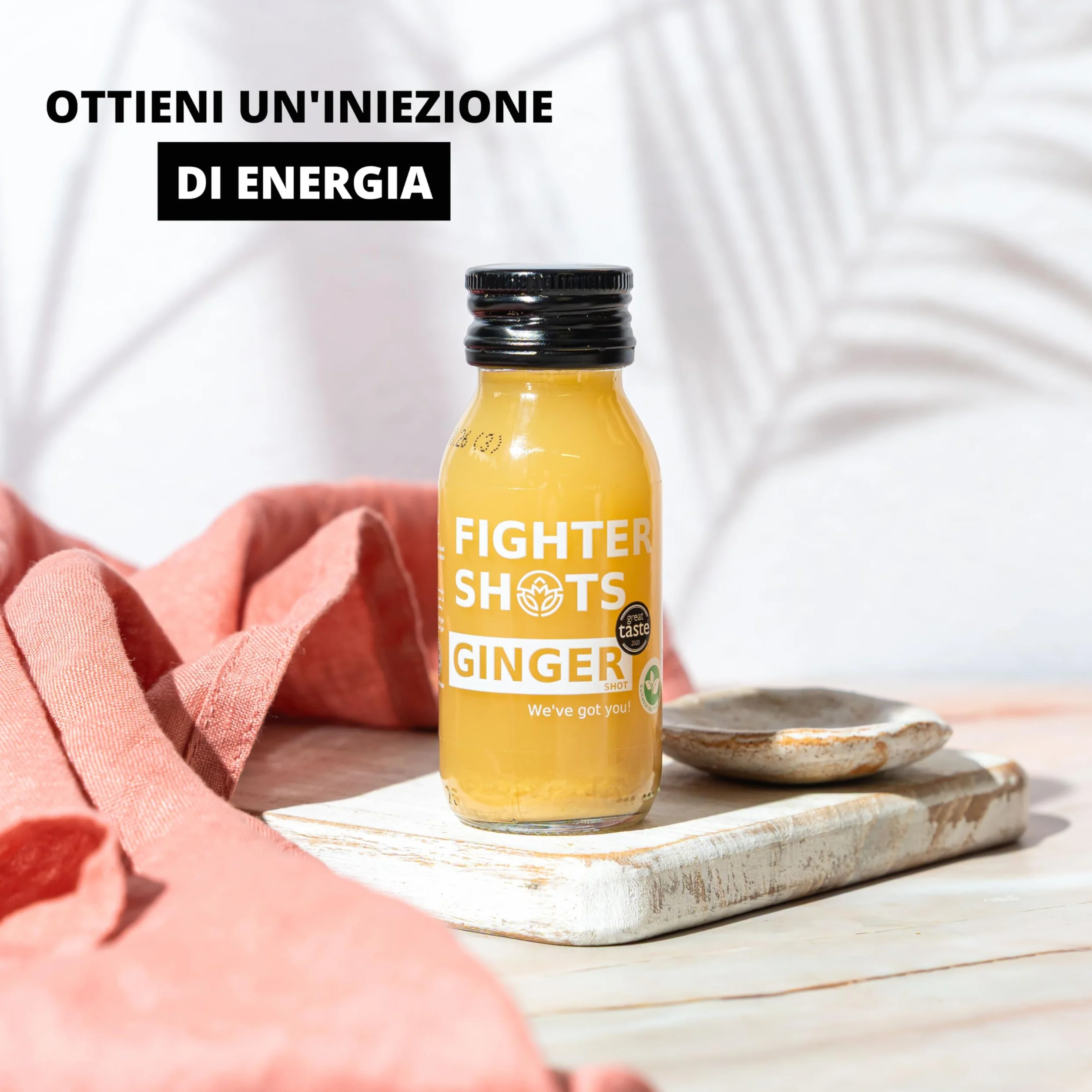 Fighter Shots shoty imbirowe 12x60ml 27g tłoczonego na zimno świeżego korzenia imbiru 100% Naturalne