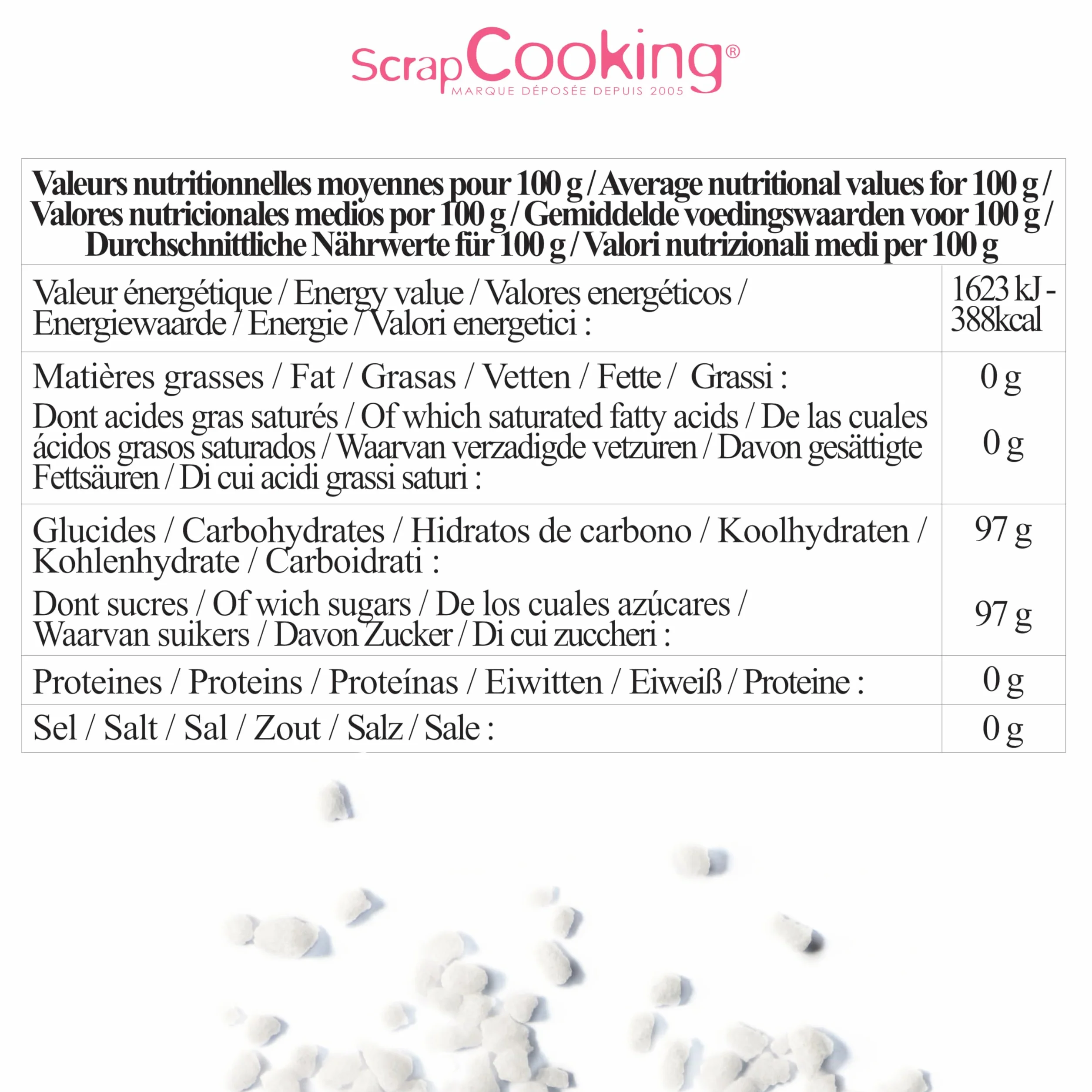 SCRAP COOKING - Doniczka z cukru perłowego 130 g - Dekoracja sów, waflów, bułeczek - 4555