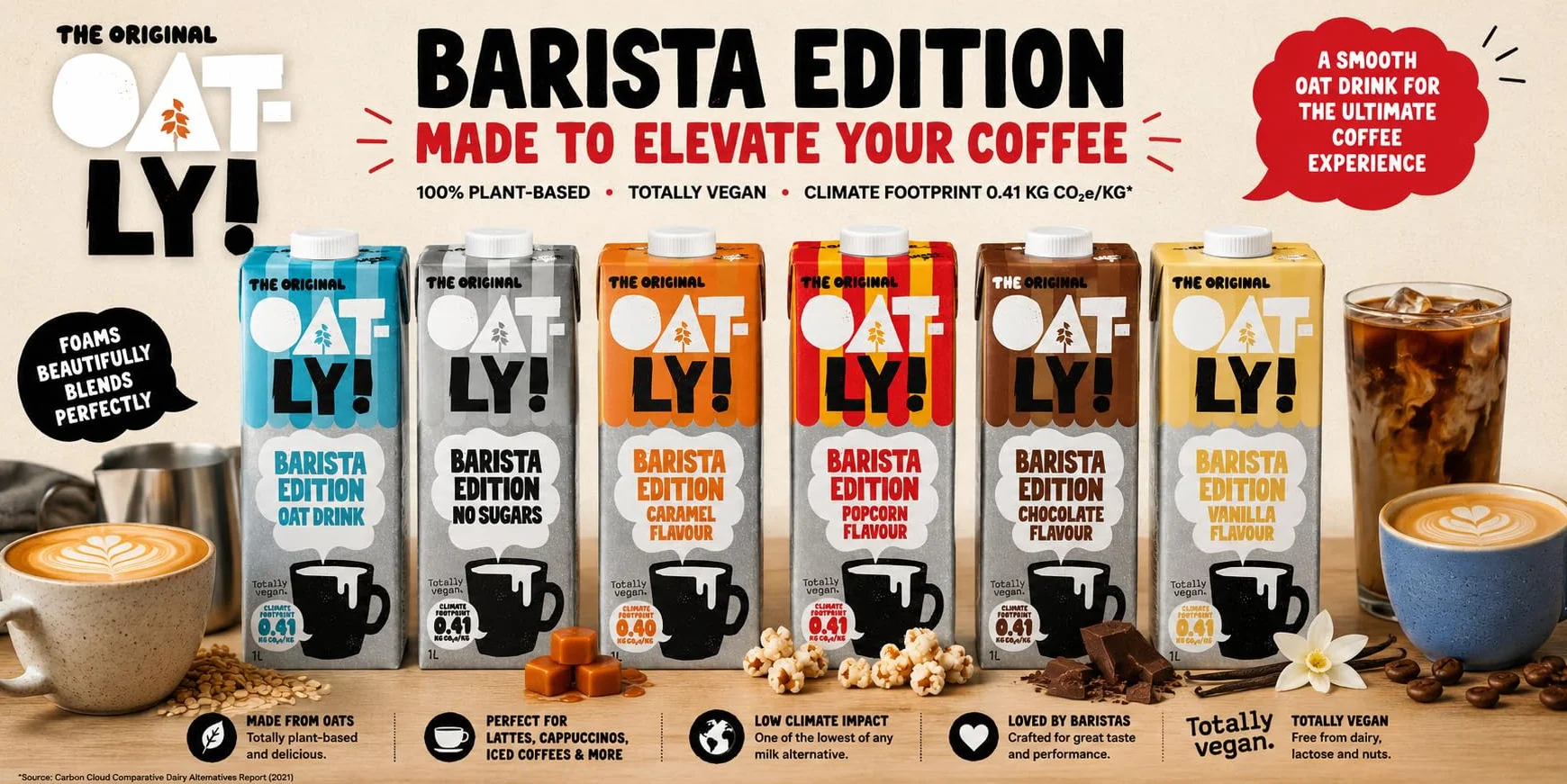 Oatly Barista Hafer (Wegańska alternatywa dla mleka z owsem) 1l