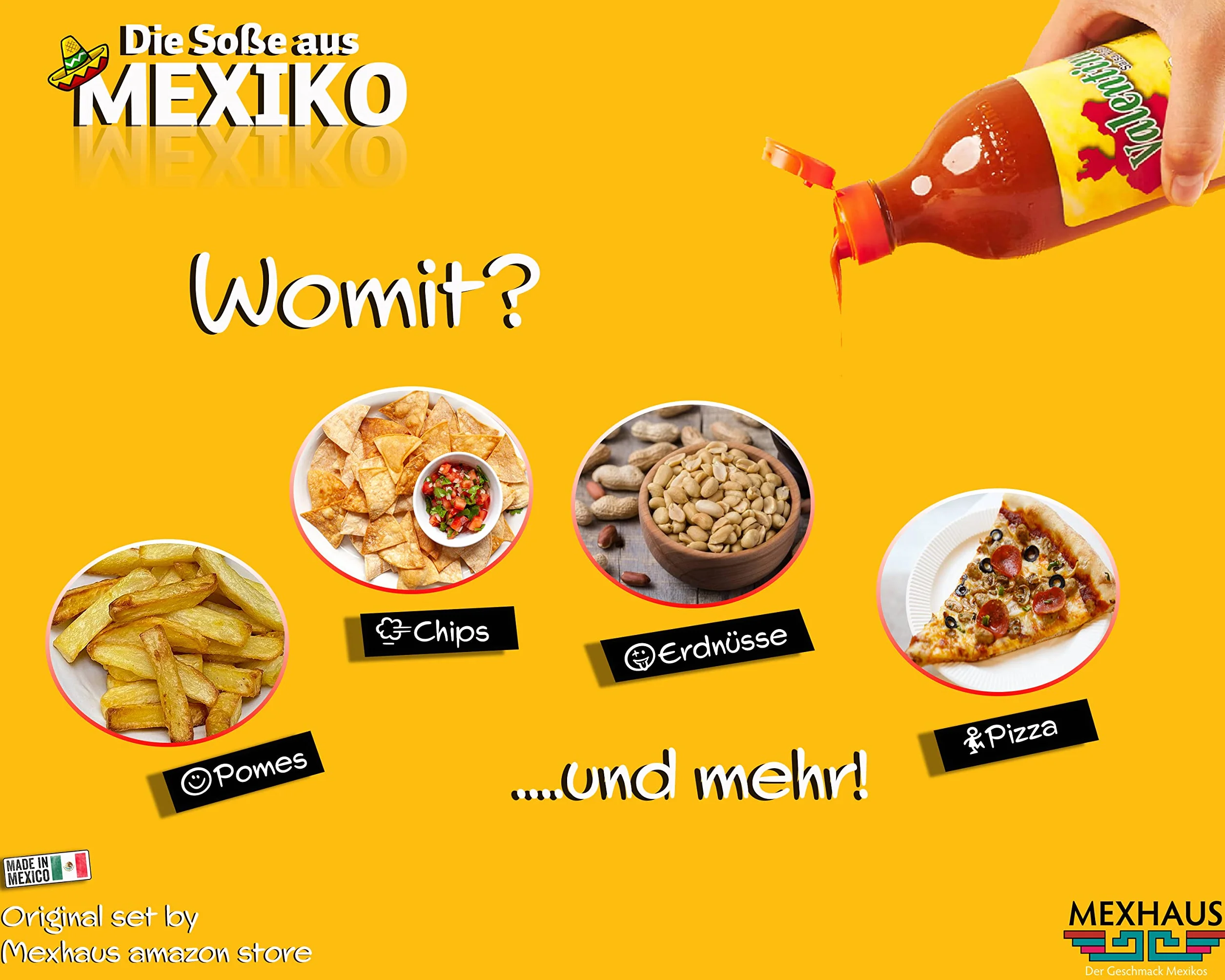 Valentina ostry sos i Valentina ekstra ostry / (opakowanie 2 szt.) – po 370 ml, bezglutenowy, beztłuszczowy i bezcukrowy, Viva México Collection by Mexhaus
