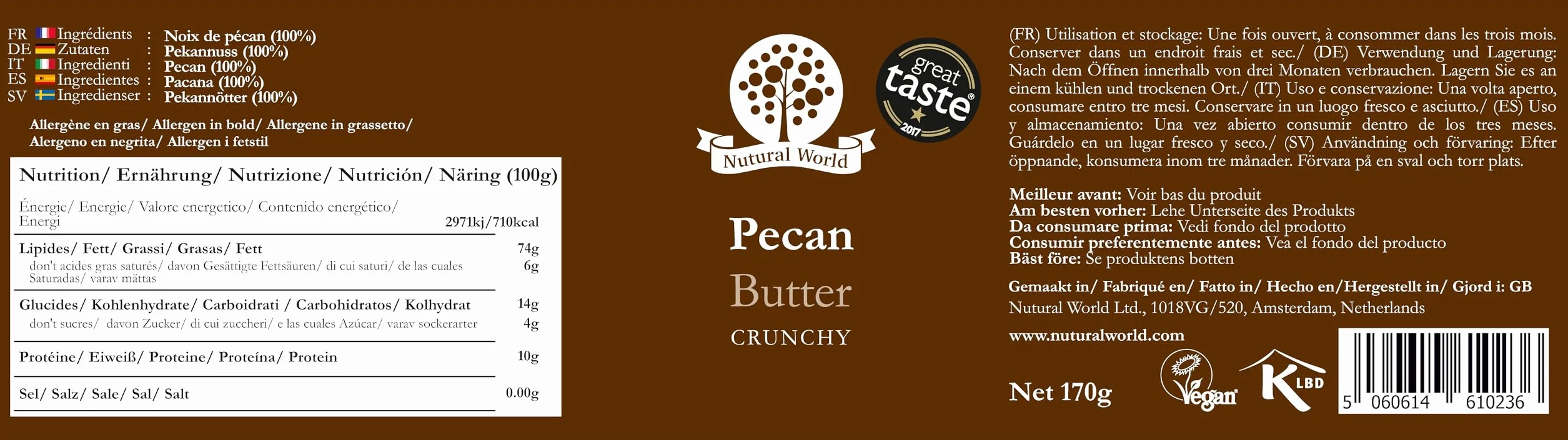 Nutural World - Chrupiące masło orzechowe (170 g) – zwycięzca nagrody Great Taste Award