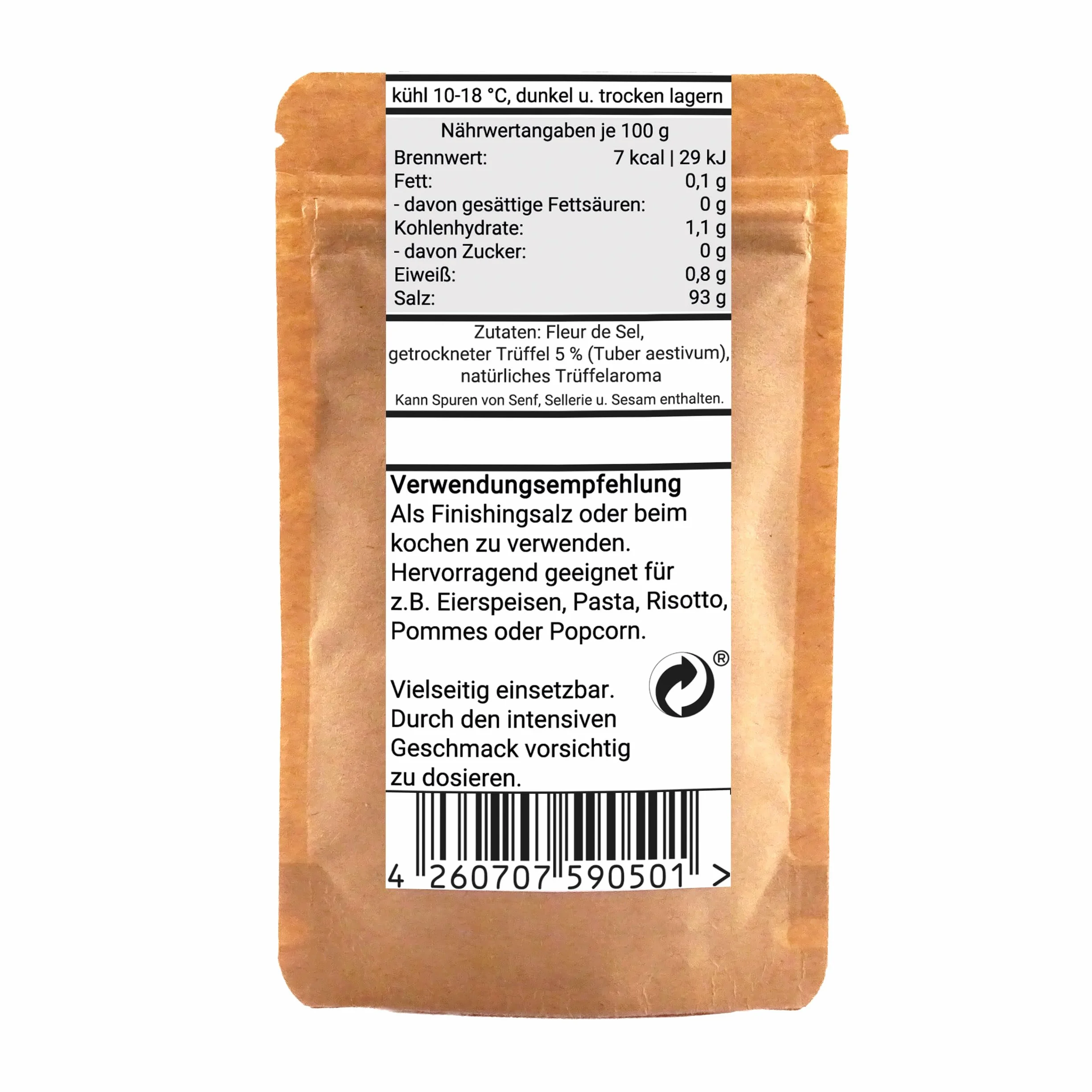 allerFeinst! - Sól truflowa premium z 5% truflą | Gourmet Fleur de Sel przyprawa truflowa | prawdziwa trufla letnia | tuber aestivum, 1 opakowanie (1 x 50 g)