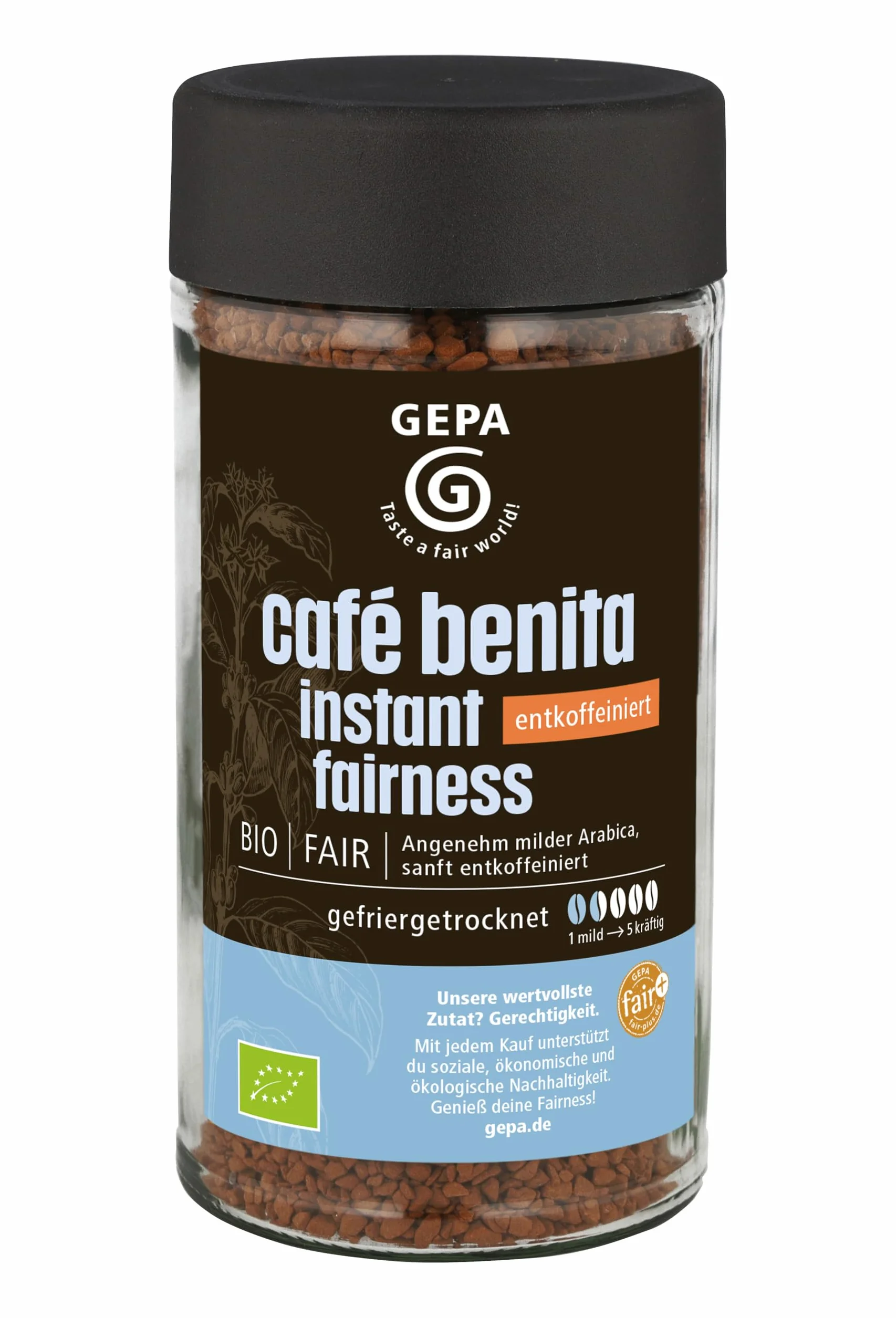 GEPA Bio-Café Benita bezkofeinowa rozpuszczona, 100 g