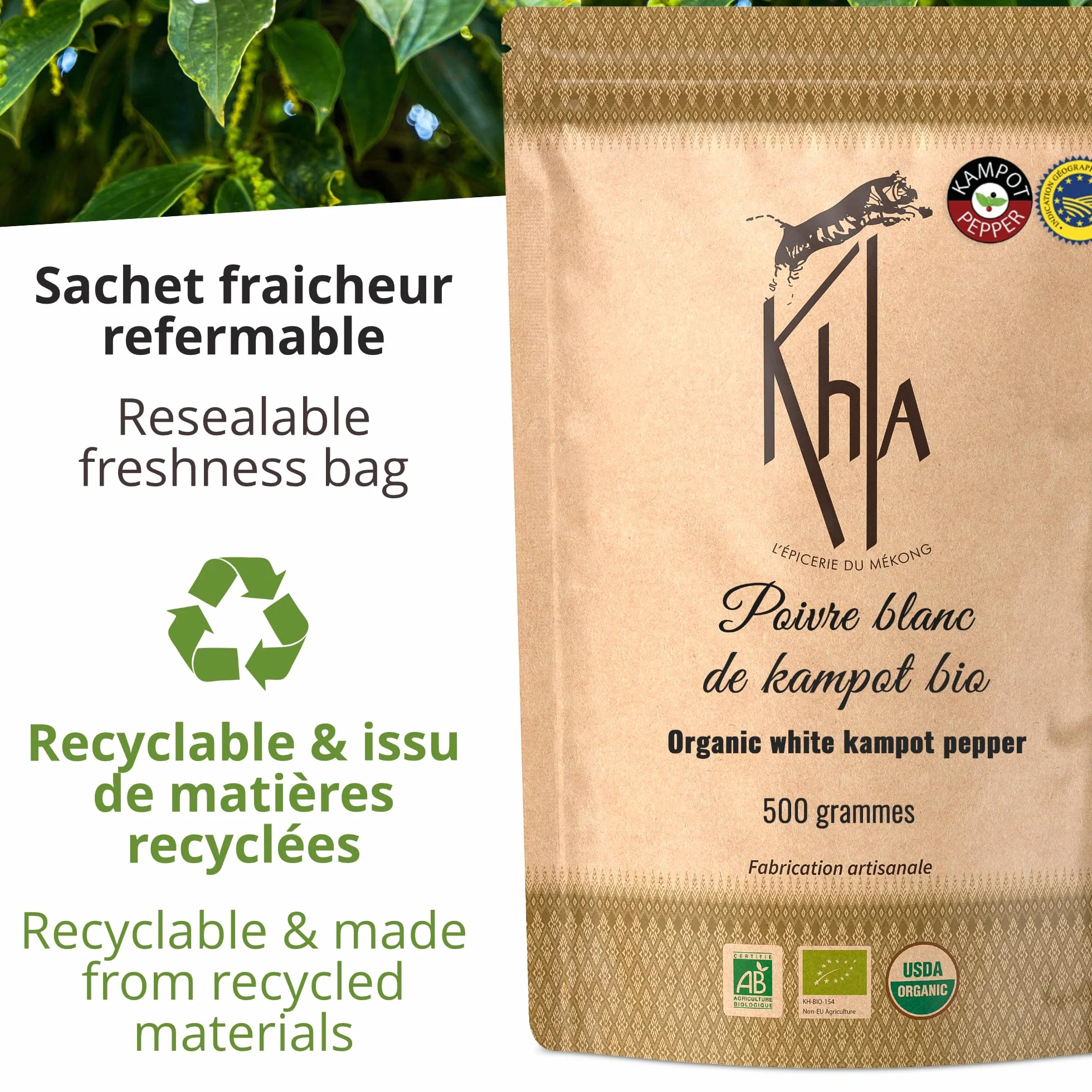 Organiczny biały pieprz Kampot 500gr