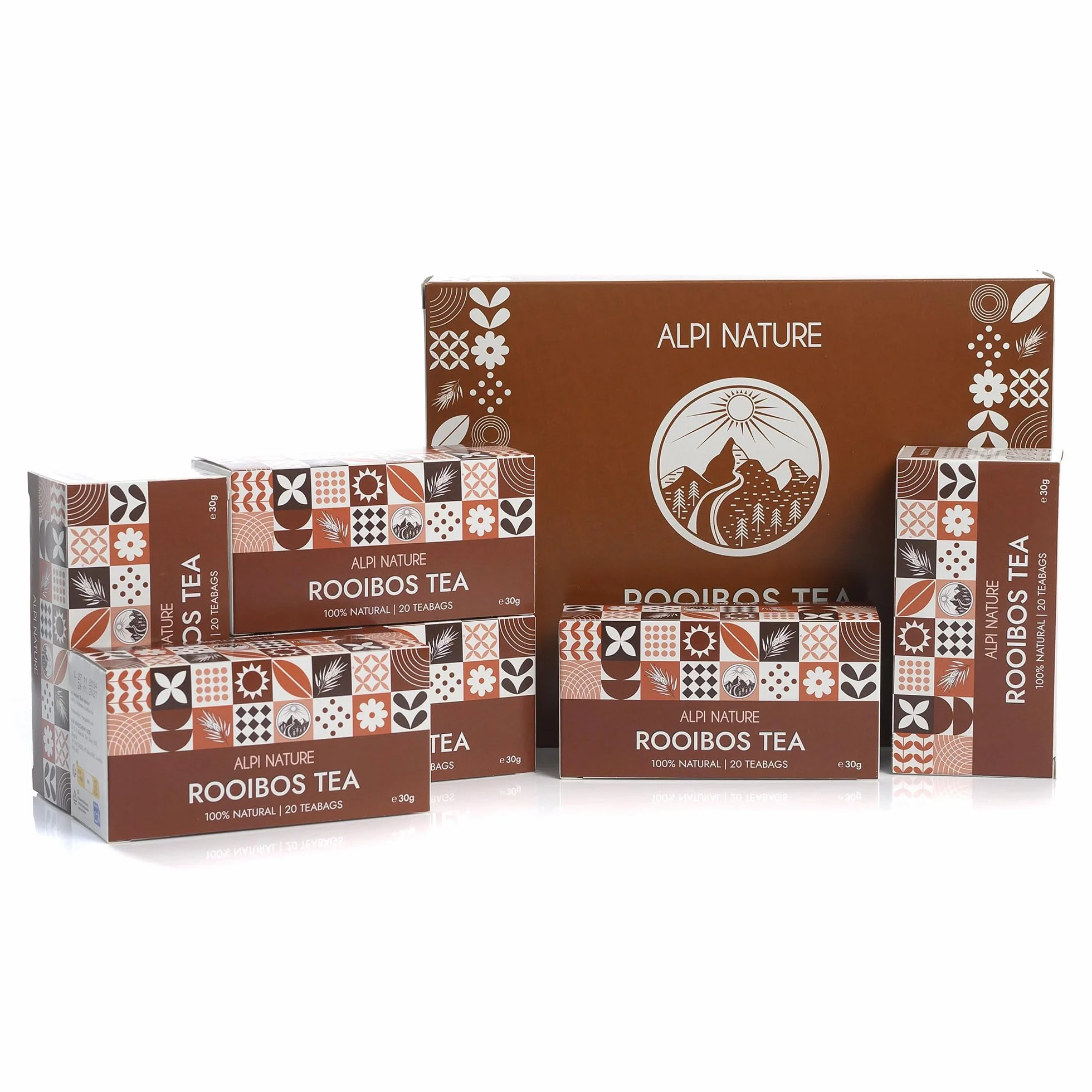 Alpi Nature Herbata Rooibos, 120 Torebek Herbaty Rooibos, 180g, Opakowanie 6 × 20 Torebek po 1,5g