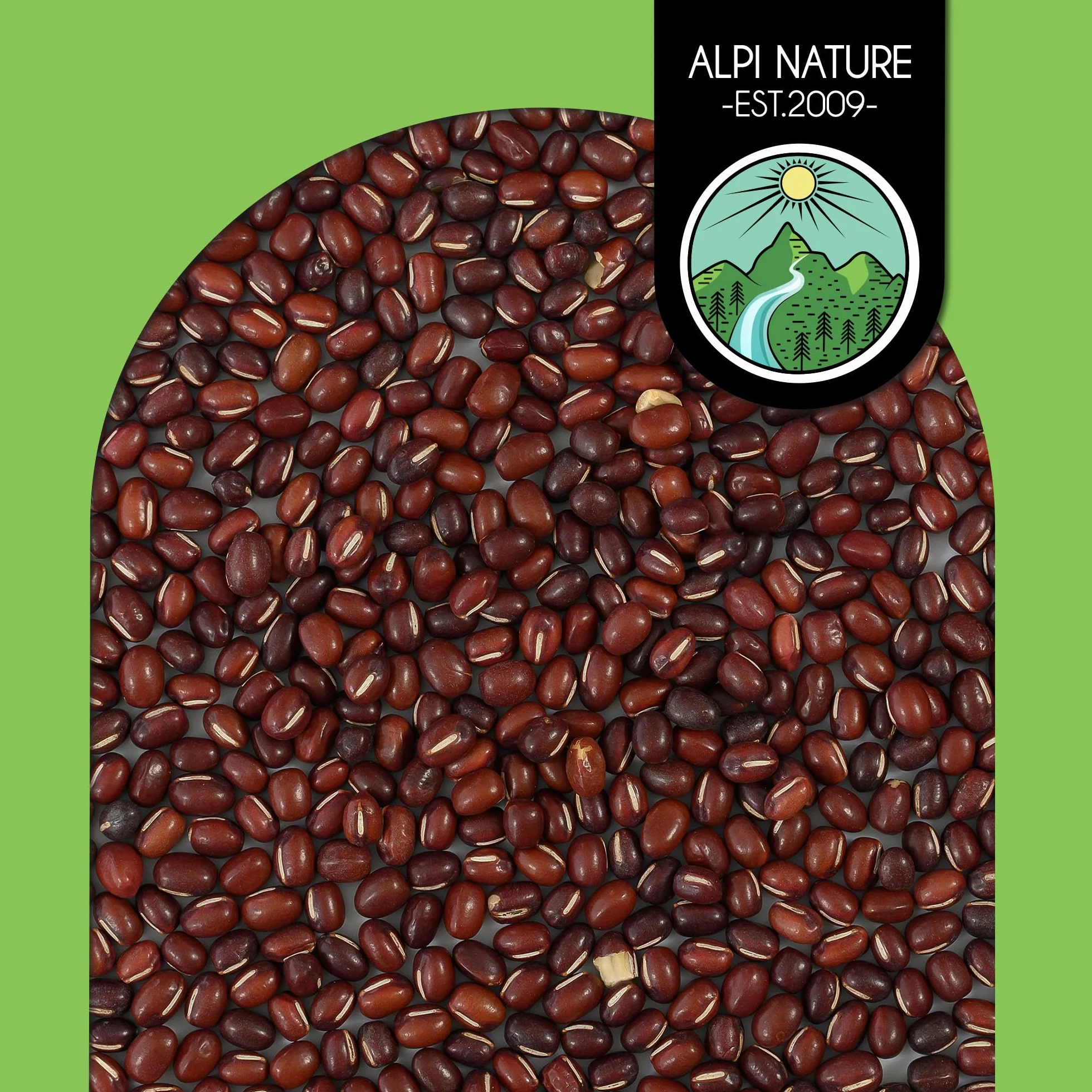 Alpi Nature Fasola Adzuki 1kg, Całe Czerwone Ziarna Fasoli Azuki, Bezglutenowe Rośliny Strączkowe