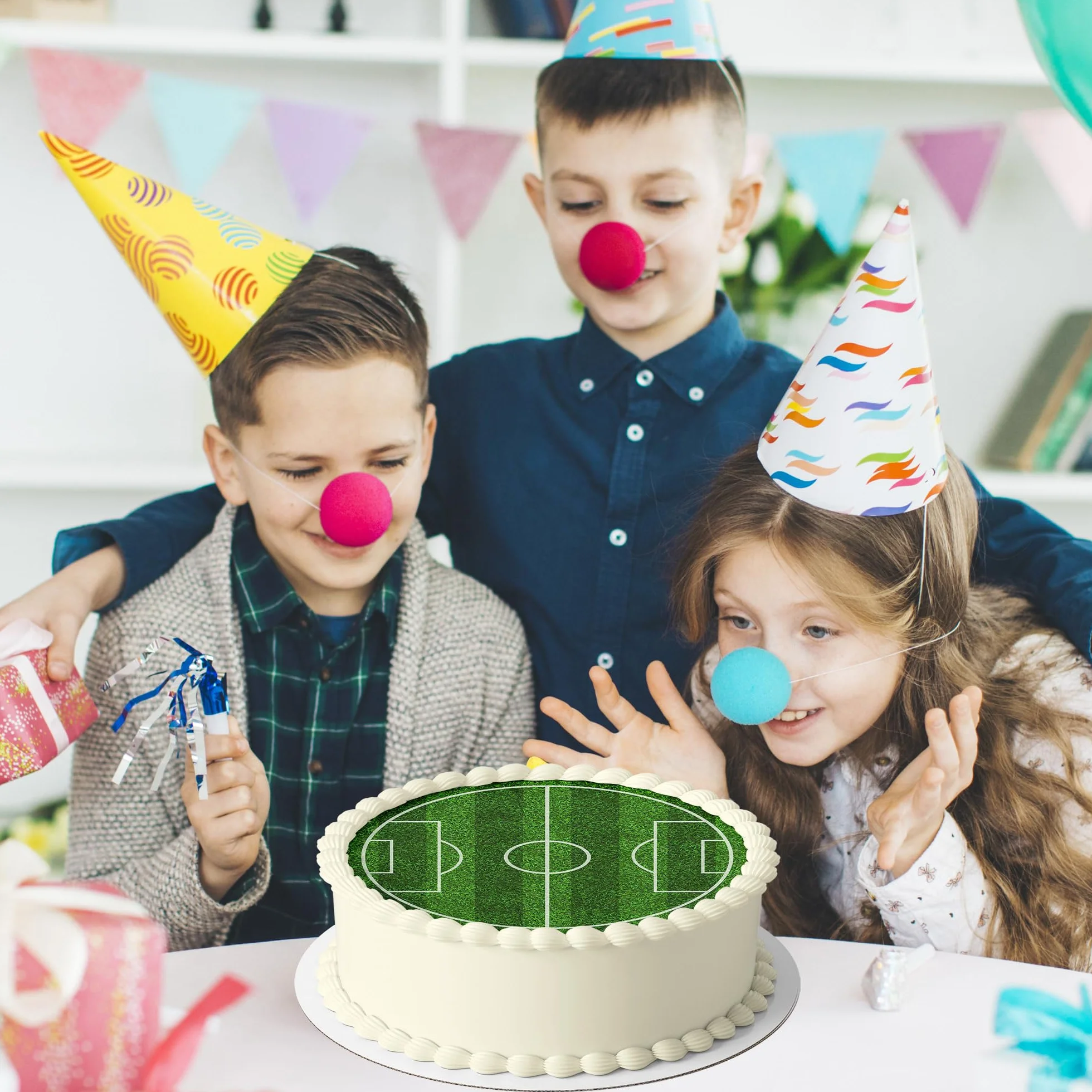 J&M DECO Opłatek na tort Boisko Piłkarskie Gamer Ø20 cm – jadalna dekoracja urodzinowa dla dzieci – topper tortowy futbol – bezglutenowy i wegański