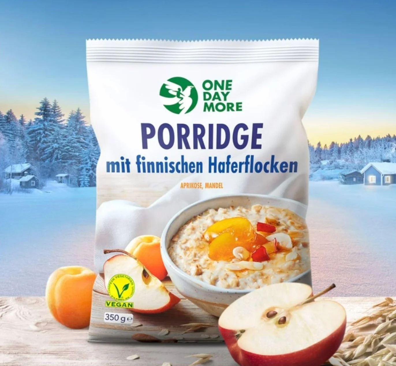 OneDayMore Zestaw Owsianek z Fińskimi Płatkami Owsianymi – Morela i Migdały, Śliwka i Wiśnia, Truskawka i Figa | 3×390 g | Naturalne Śniadanie Pełne Błonnika i Energii