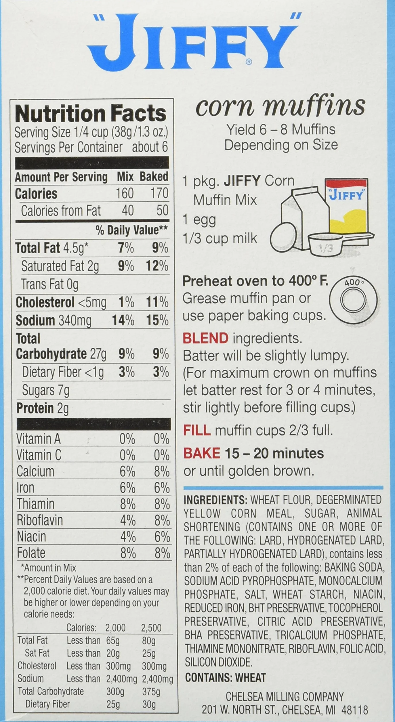 Jiffy Corn Muffin Mix 8.5 oz 6 pk
