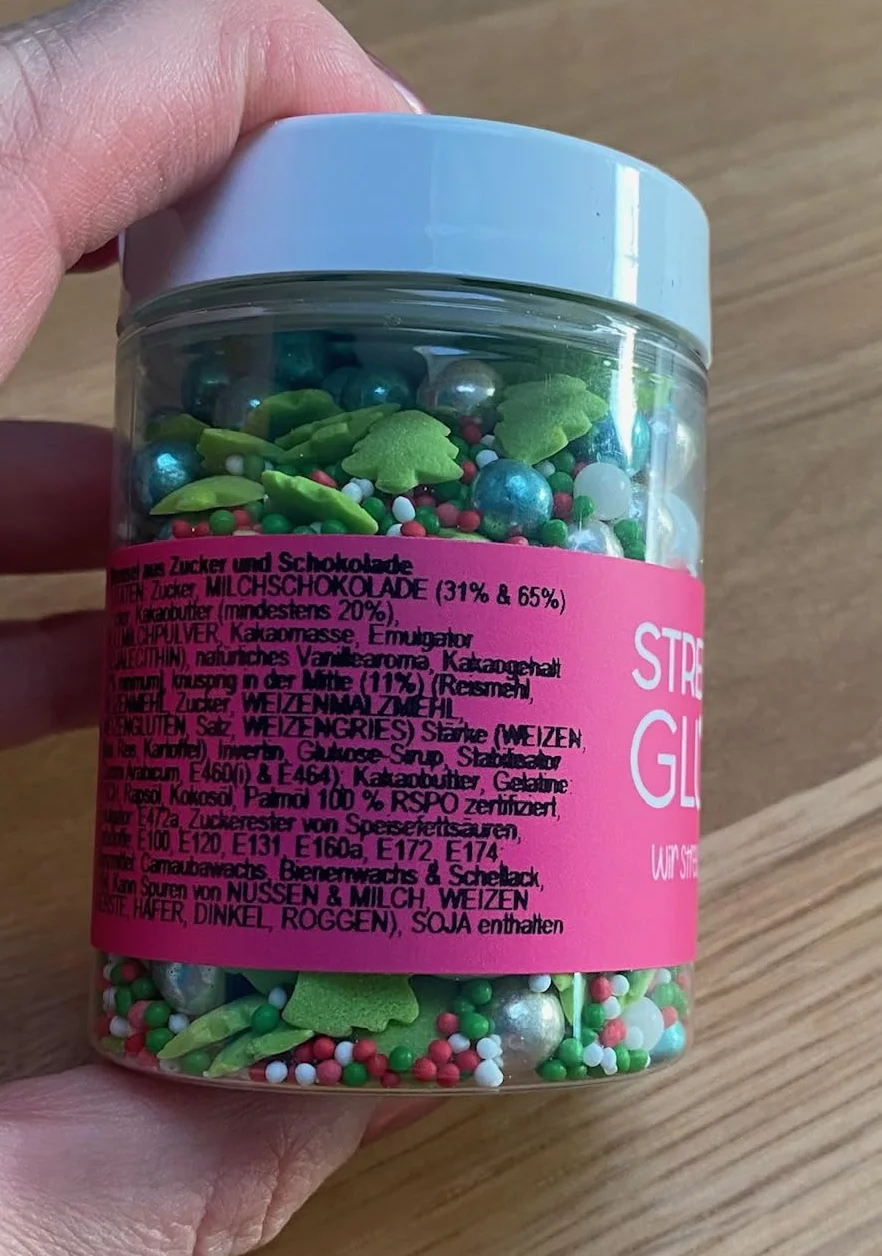 MySprinkles posypka Mikołaja Mikołaj mieszanka zielono-czerwonych złotych 90 g na Boże Narodzenie, cukiernicza, idealna na Boże Narodzenie, ciasteczka, tort, babeczki, muffinki, babeczki, babeczki,