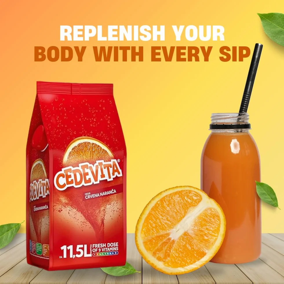 Cedevita czerwony pomarańczowy 1kg 13L napój bezalkoholowy