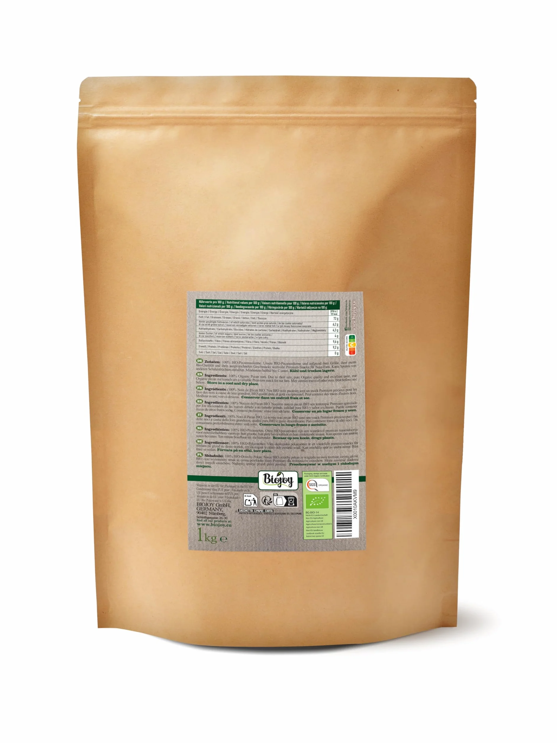 Biojoy BIO-Orzechy pekan połówki surowe niesolone 1 kg