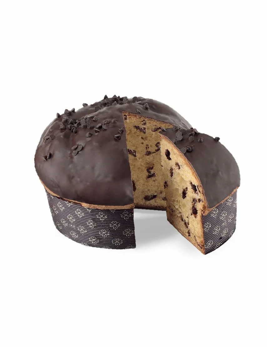 Luscioux Il Moro Panettone z kroplami bardzo ciemnej czekolady 70%