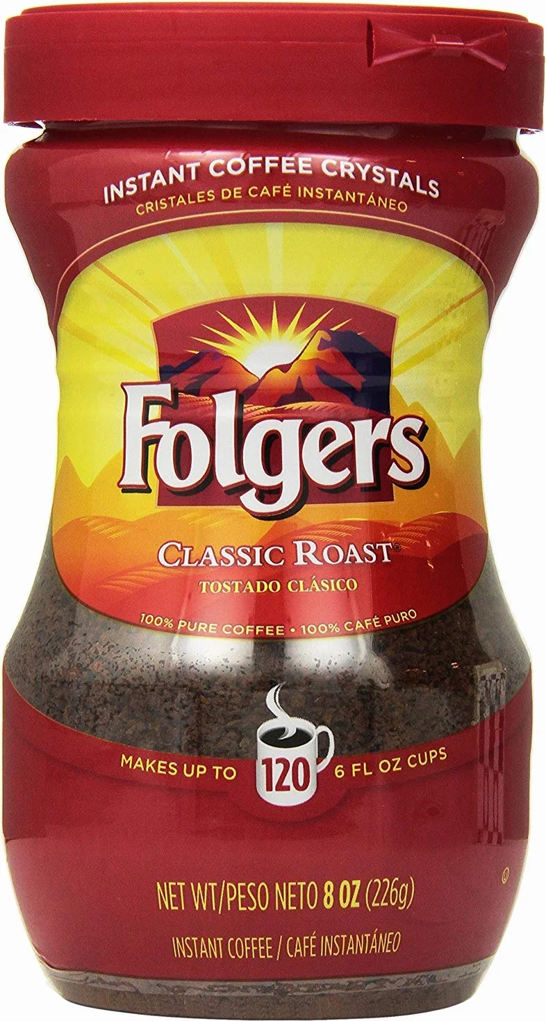 Folgers Classic Roast Instant Coffee, 8 Ounce (Pack of 3)