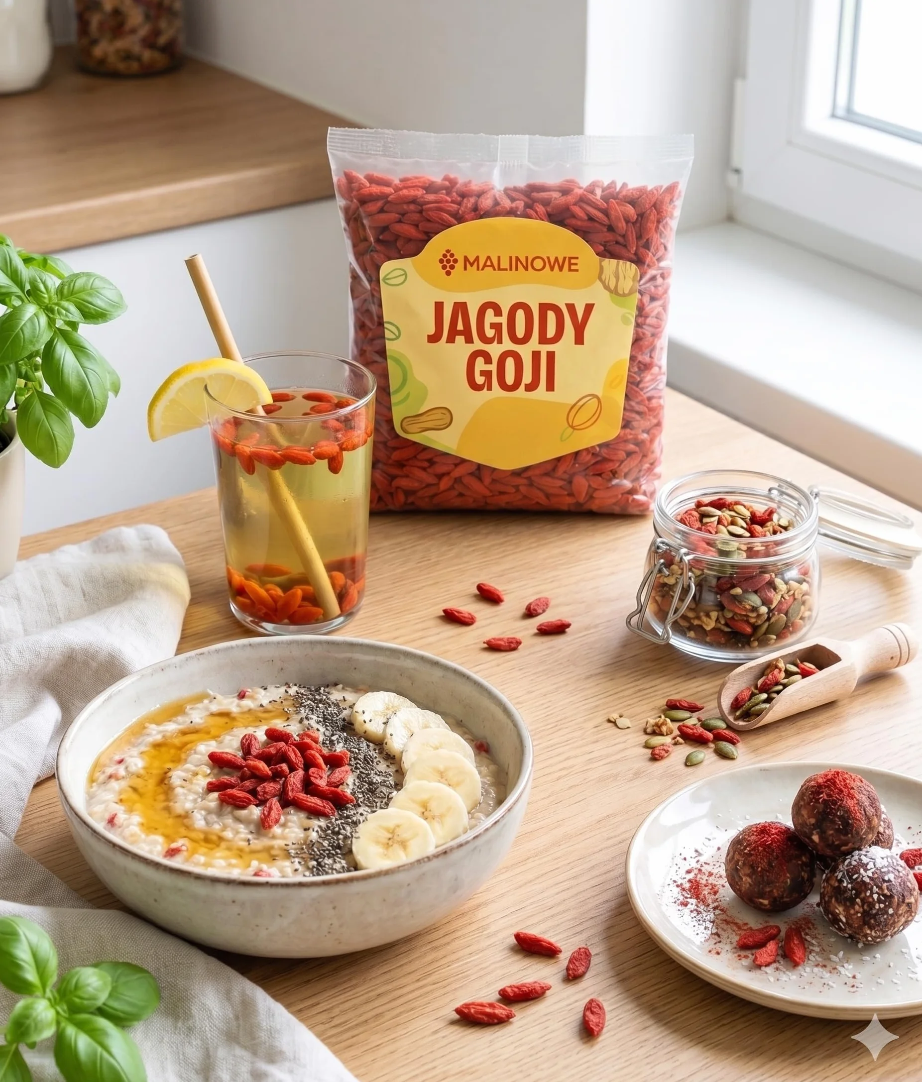 Malinowe JAGODY GOJI SUSZONE 500g Goja Naturalna Jakość Premium