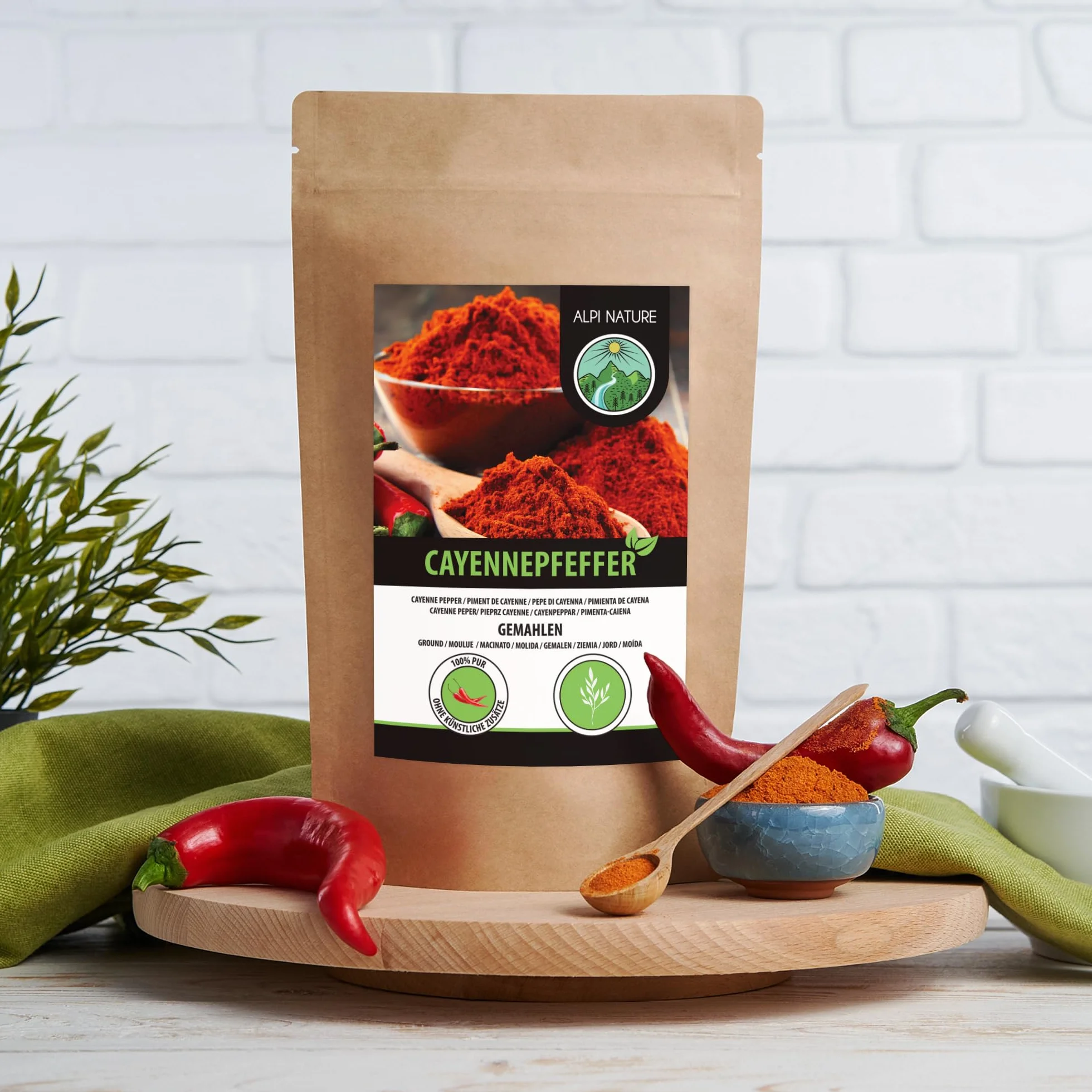 Alpi Nature Proszek z Papryki Cayenne 500g, Mielona Papryczka Chili Cayenne, Ostry Proszek Chili