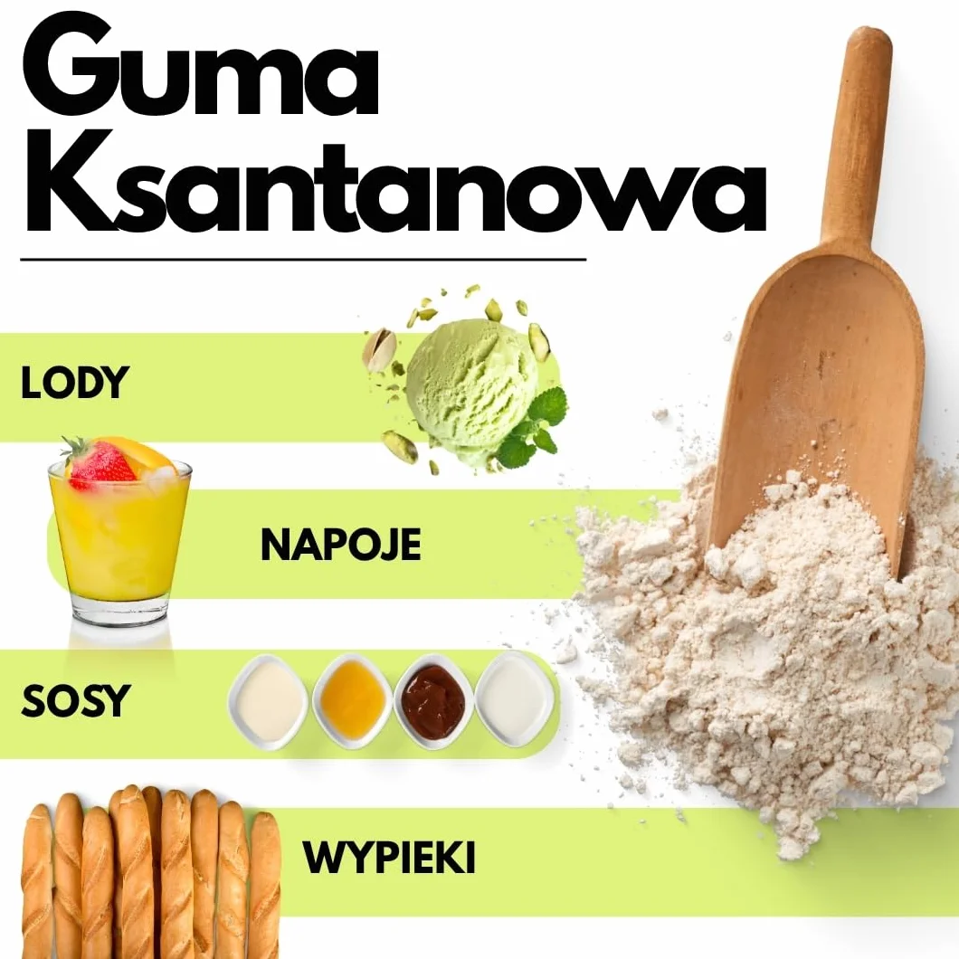 Saporepuro Guma ksantanowa 1 kg – stabilizator, środek wiążący, zagęszczający, idealnie nadaje się do przygotowywania żelów, lodów, słodyczy, kremów, sosów, bez glutenu