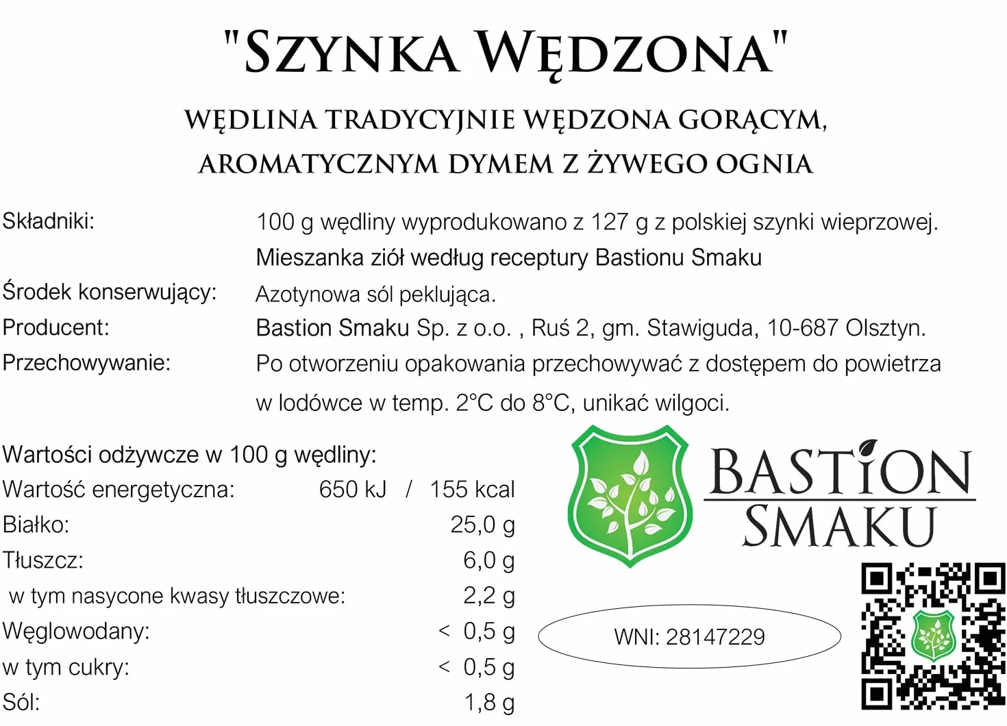 Wędzona szynka wieprzowa 2x350g – marynowana z ziołami i tradycyjnie wędzona – szynka tradycyjnie wędzona na zimno – delikatna konsystencja – 100% naturalne składniki