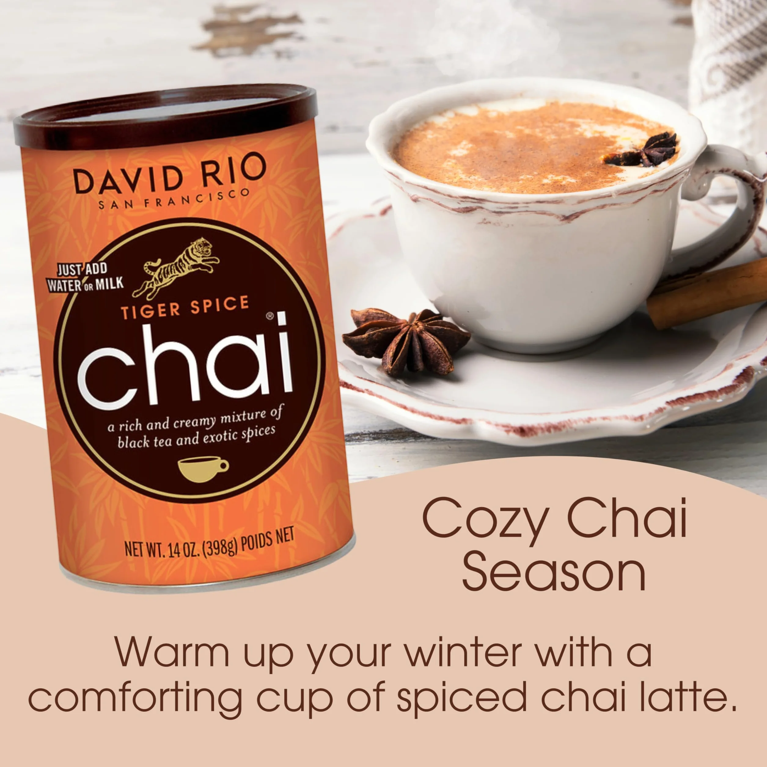 David Rio - Tiger Spice Chai, kartonowa puszka (1 x 398 g)