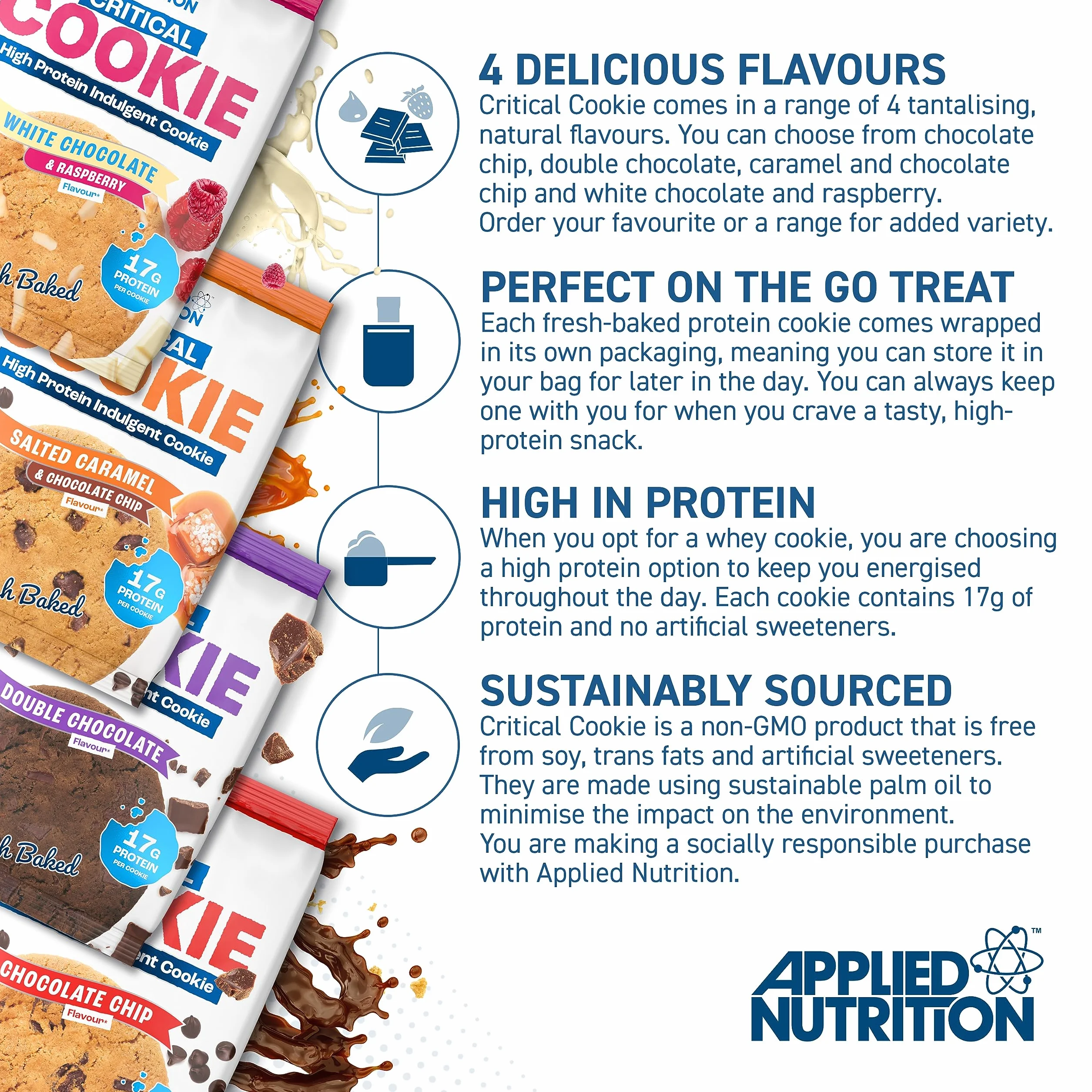 Applied Nutrition Protein Cookies Salted Caramel & Chocolate Chip 12X73g
