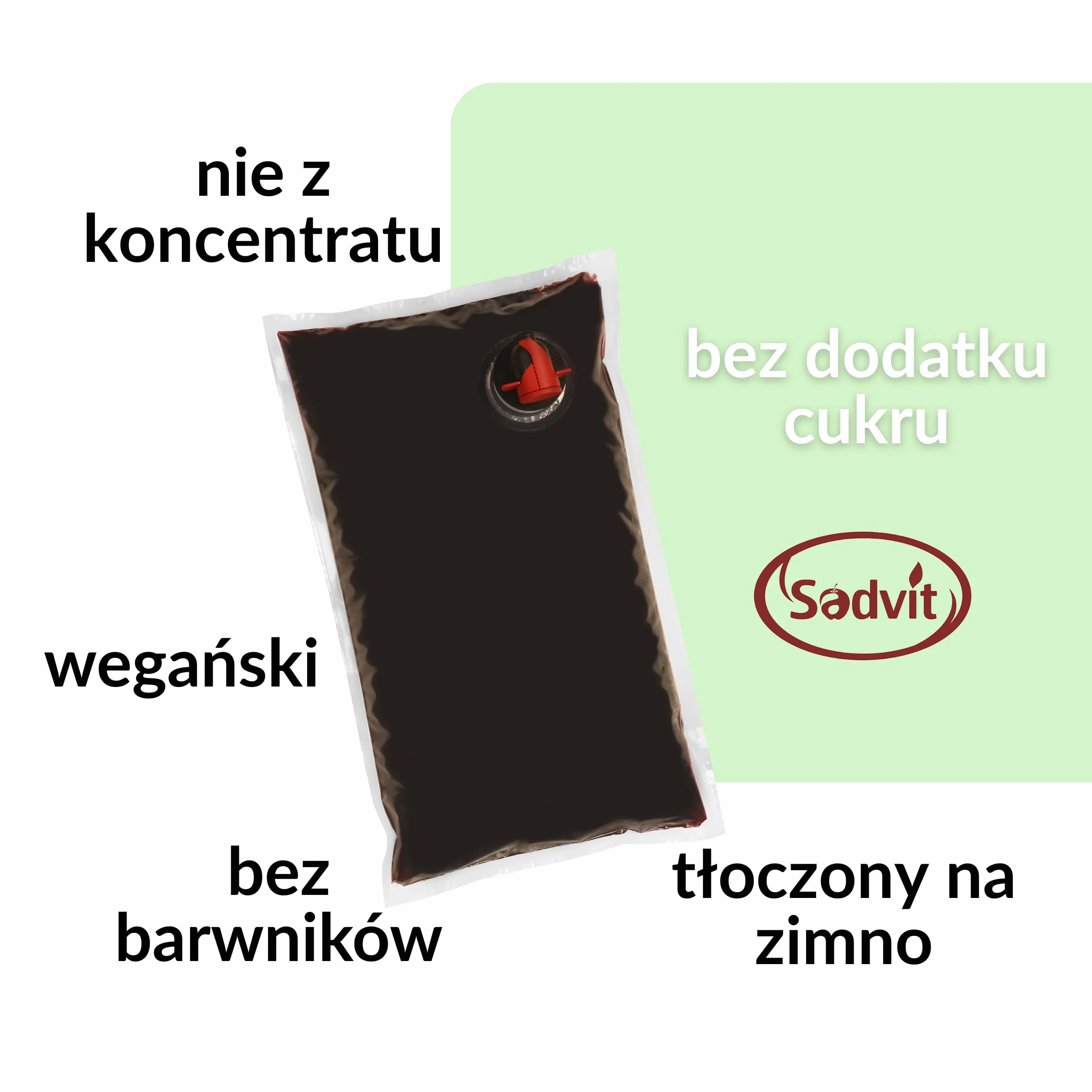 Sadvit | Ekologiczny Sok z Aronii BIO nie z koncentratu | 1,5L Bag in Box Sok owocowy NFC | Tłoczony Cierpki Intensywny | Naturalne Witaminy | Bez Cukru Konserwantów i Dodatku Wody | Polskie Owoce