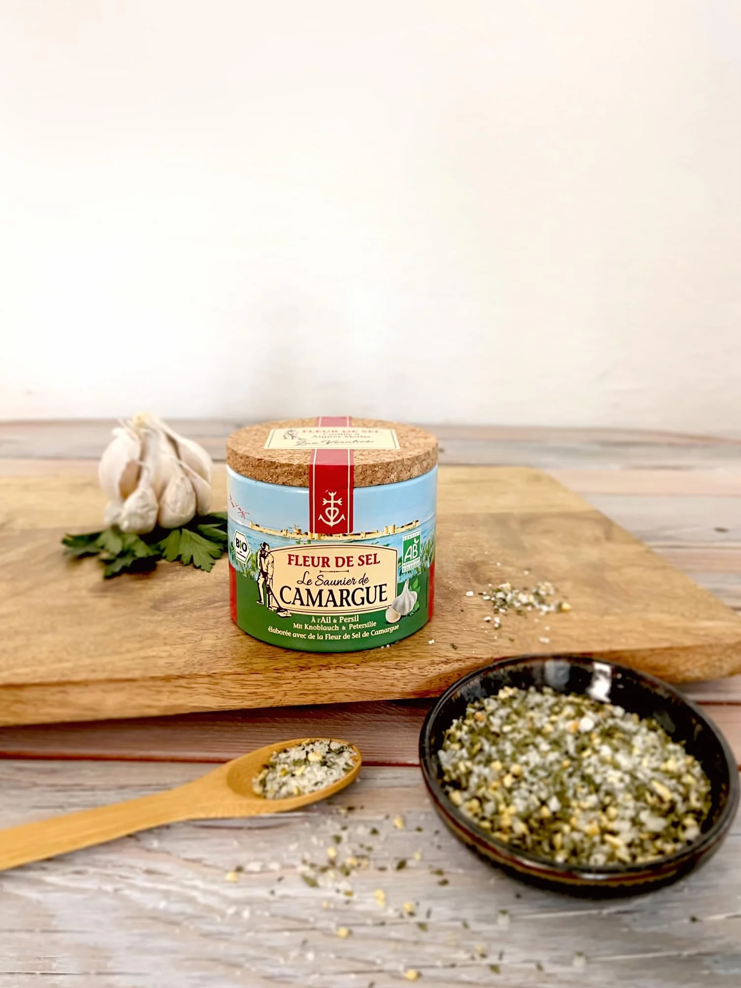 Le Saunier de Camargue Fleur De-Sel czosnek pietruszka, 125 g