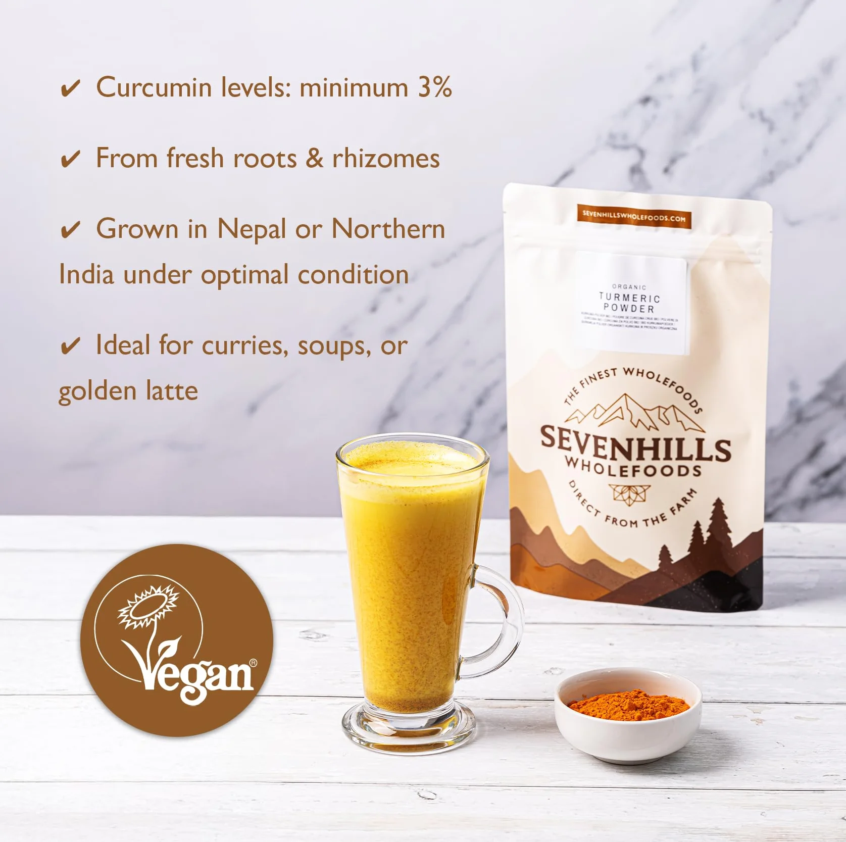 Sevenhills Wholefoods Organiczna Kurkuma W Proszku 500g