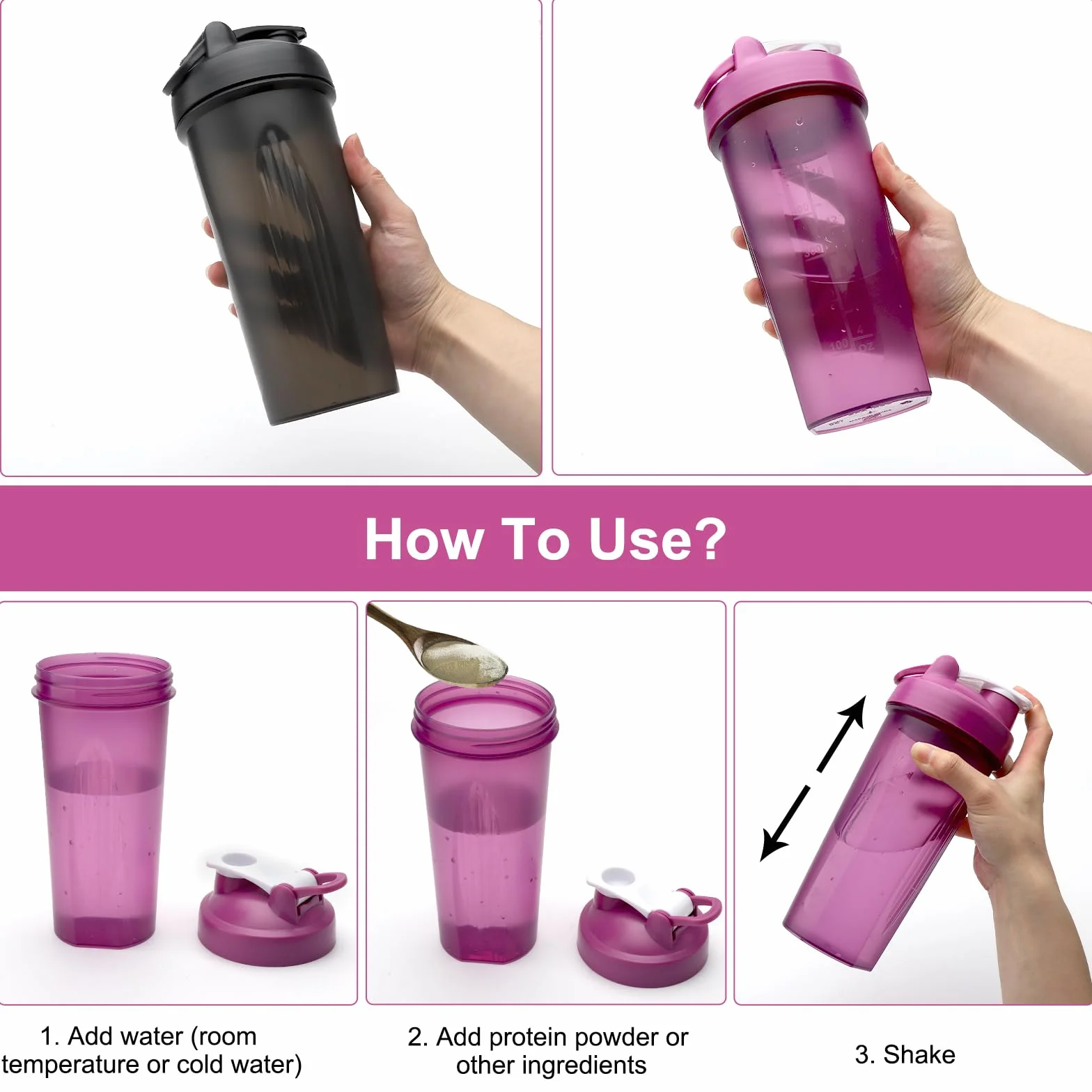 2 sztuki 600 ml shaker białkowy shaker z kulką, wyświetlacz ML, szczelny, shaker proteinowy, na siłownię, do shakera białkowego, shakera białkowego, shakera, shakera, shakera, shakera, do kremowego