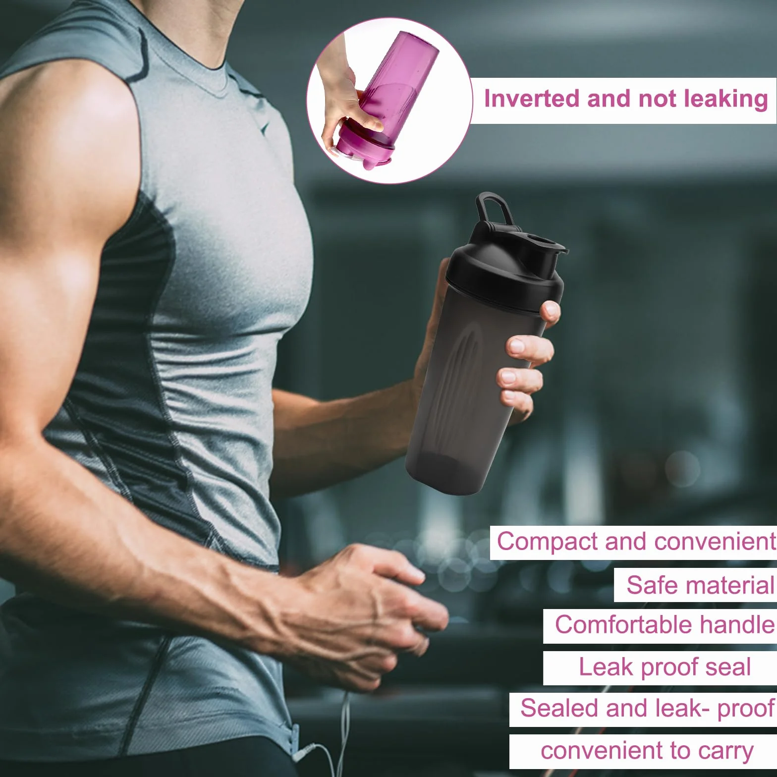 2 sztuki 600 ml shaker białkowy shaker z kulką, wyświetlacz ML, szczelny, shaker proteinowy, na siłownię, do shakera białkowego, shakera białkowego, shakera, shakera, shakera, shakera, do kremowego