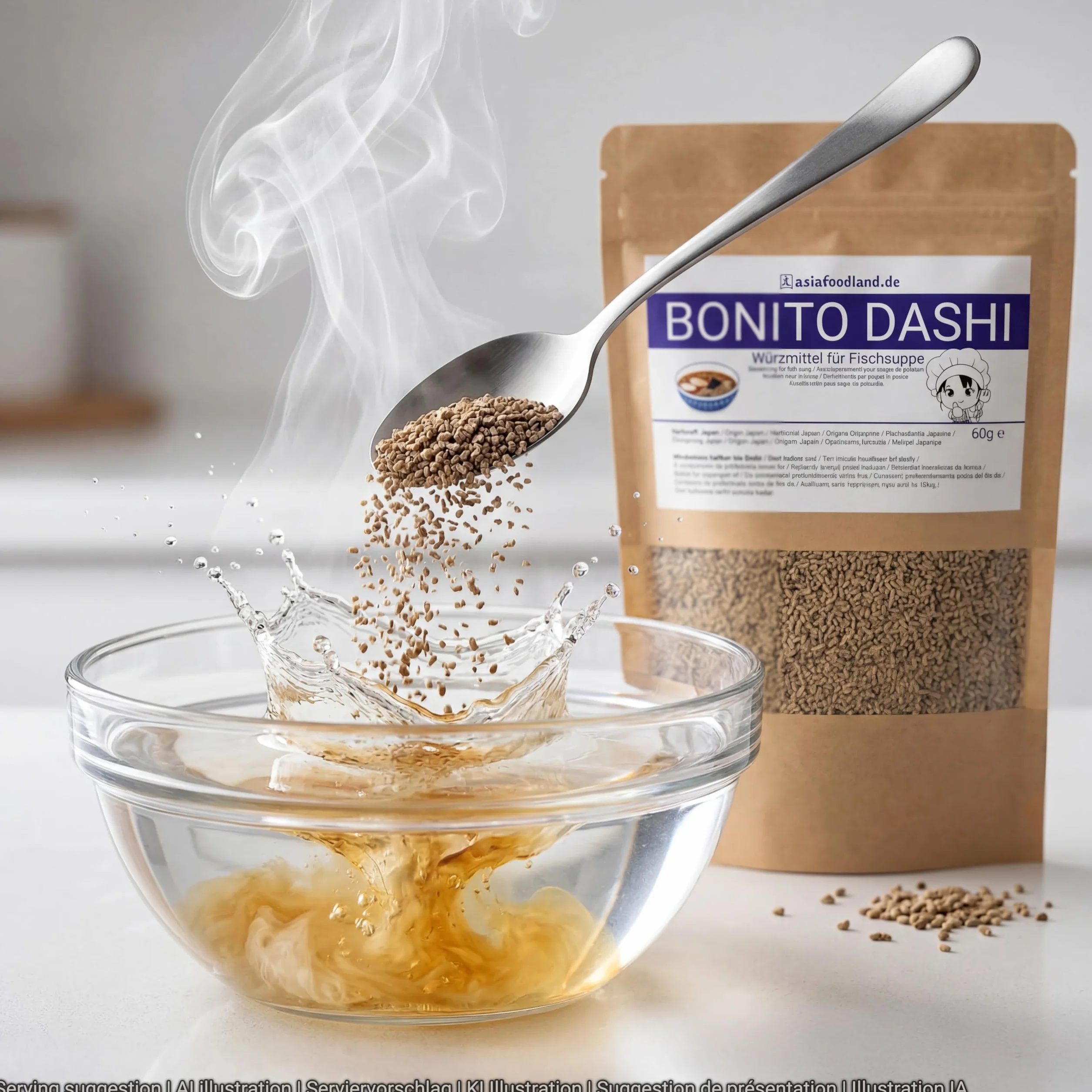 Asiafoodland - Bonito Dashi - Przyprawa do zupy rybnej - Dashi Powder, 1 opakowanie (1 x 60 g)