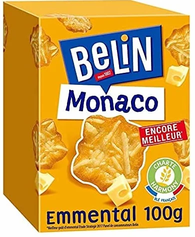 BELIN Crackers Monaco Emmental 100g Zestaw 3 sztuk