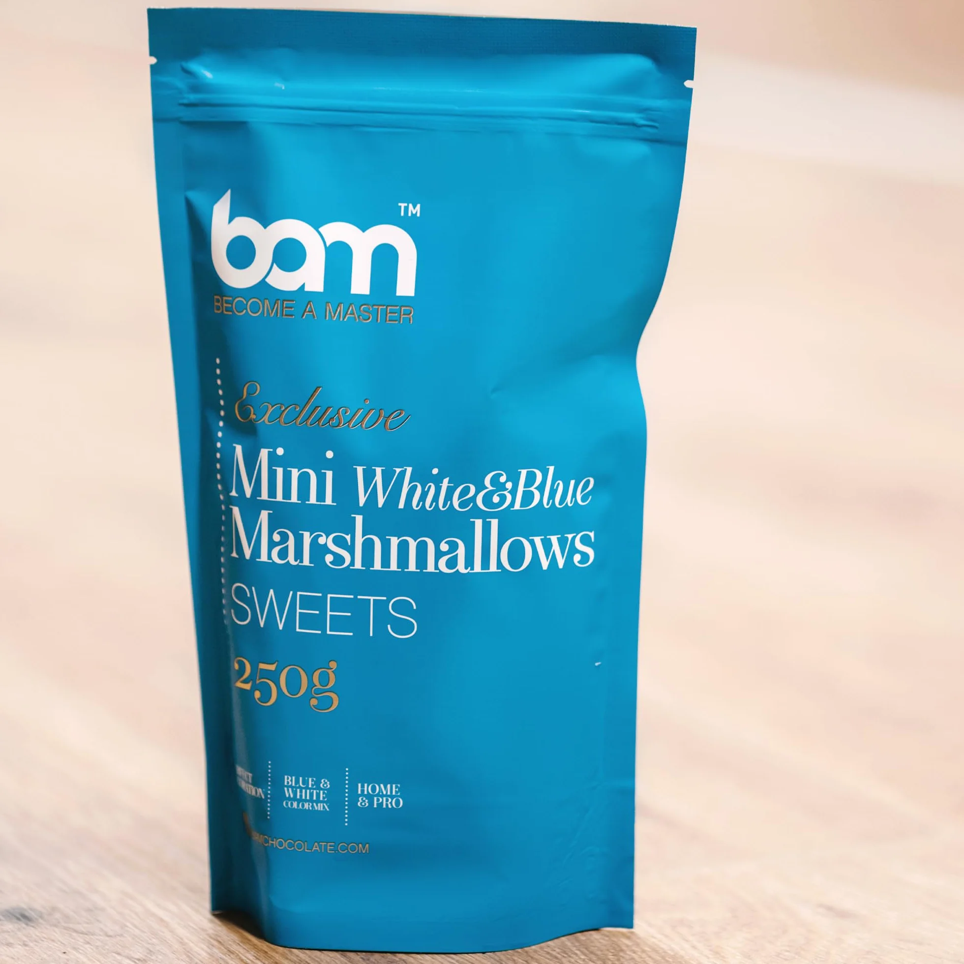 BAM Mini Marshmallow 250 g - słodkie marshmallows do gorącej czekolady, deserów i dekoracji