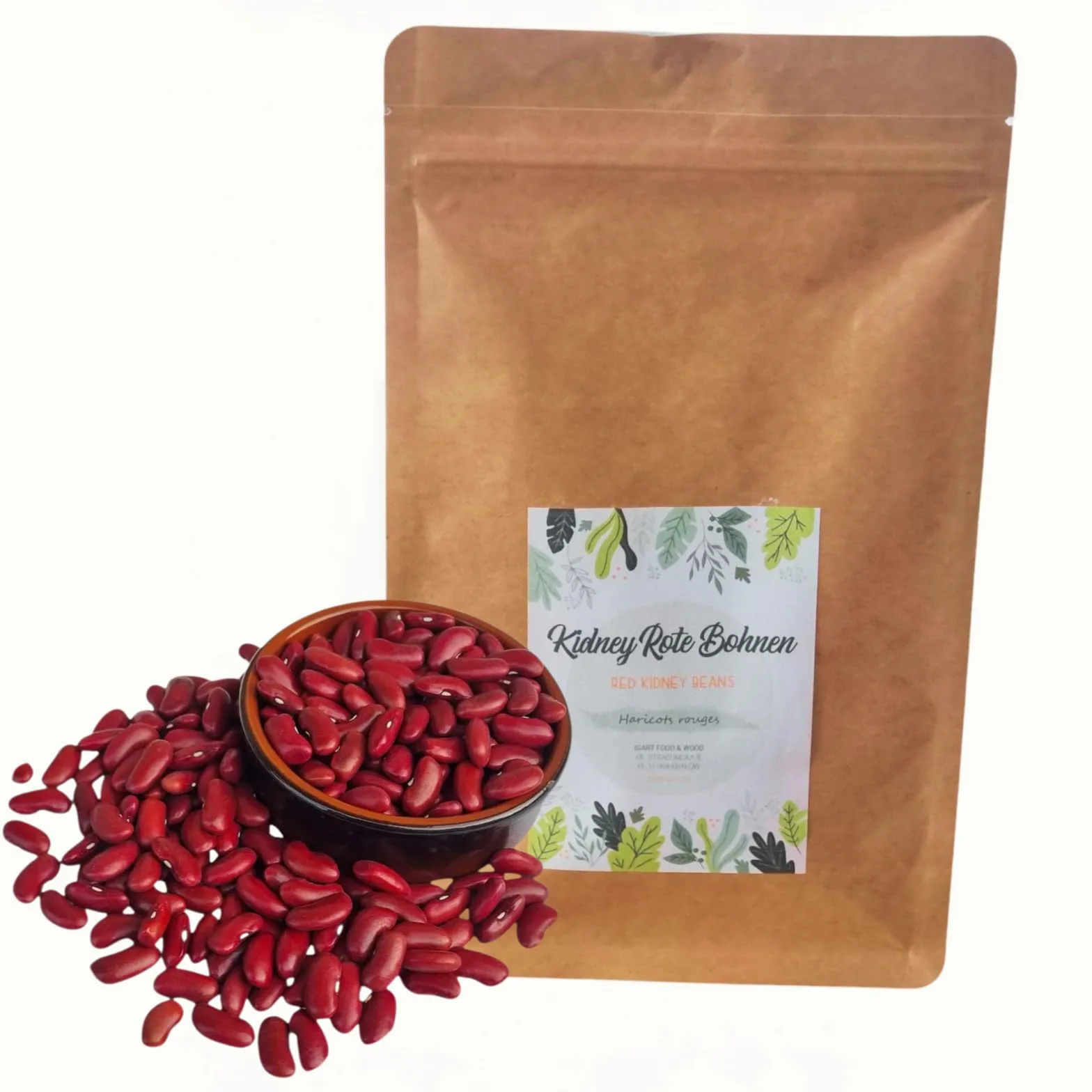 Fasola czerwona nerkowa 1 kg, Fasolka kidney, Całe ziarna 1000 g, Nieprzetworzona, Bez dodatków, Idealna do zup, gulaszy, dodatków i sałatek