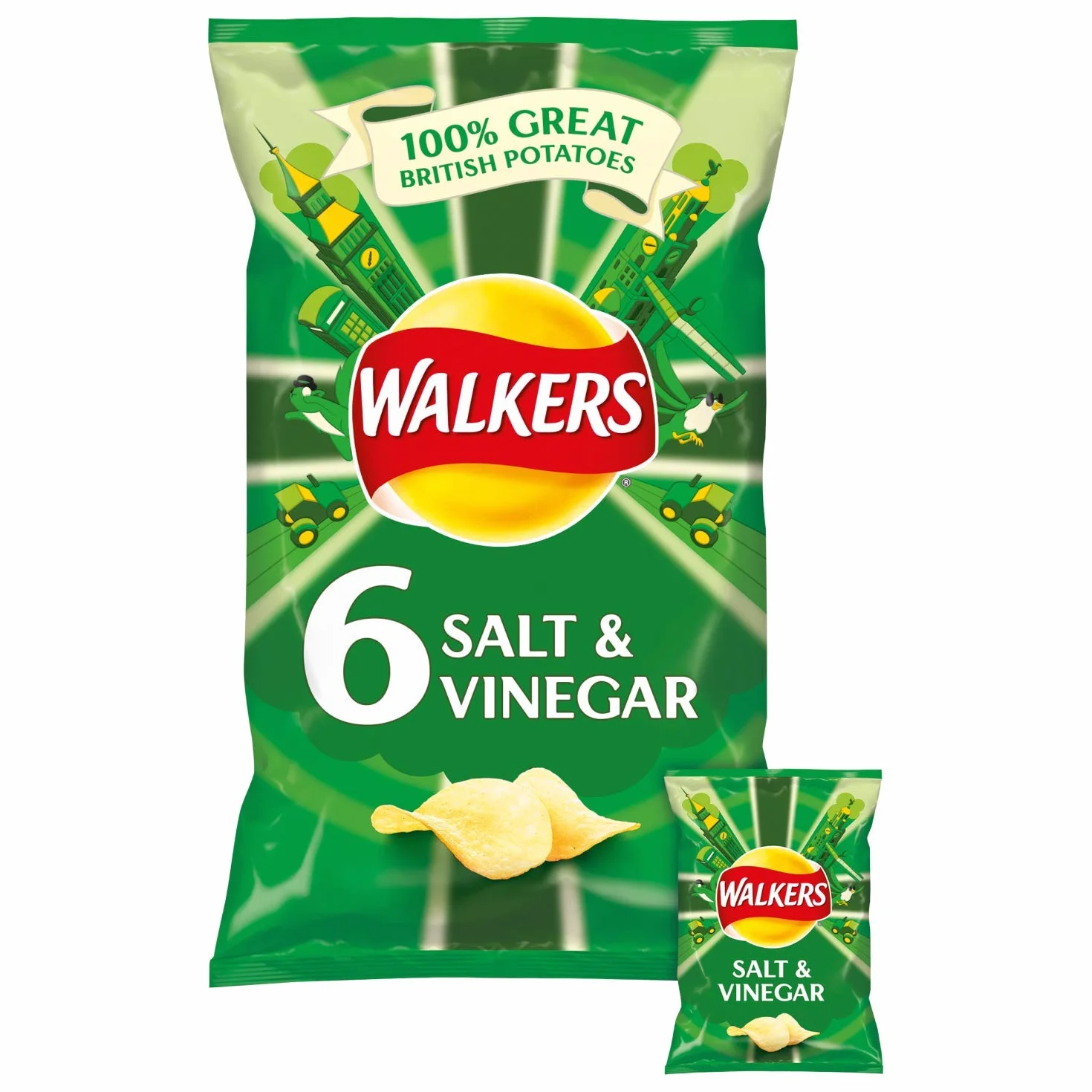 Walkers Salt and Vinegar Potato Chips 6 x 25 g Dani Store