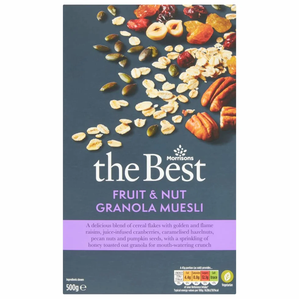 Morrisons Najlepsze musli, granola z owocami i orzechami, 500 g
