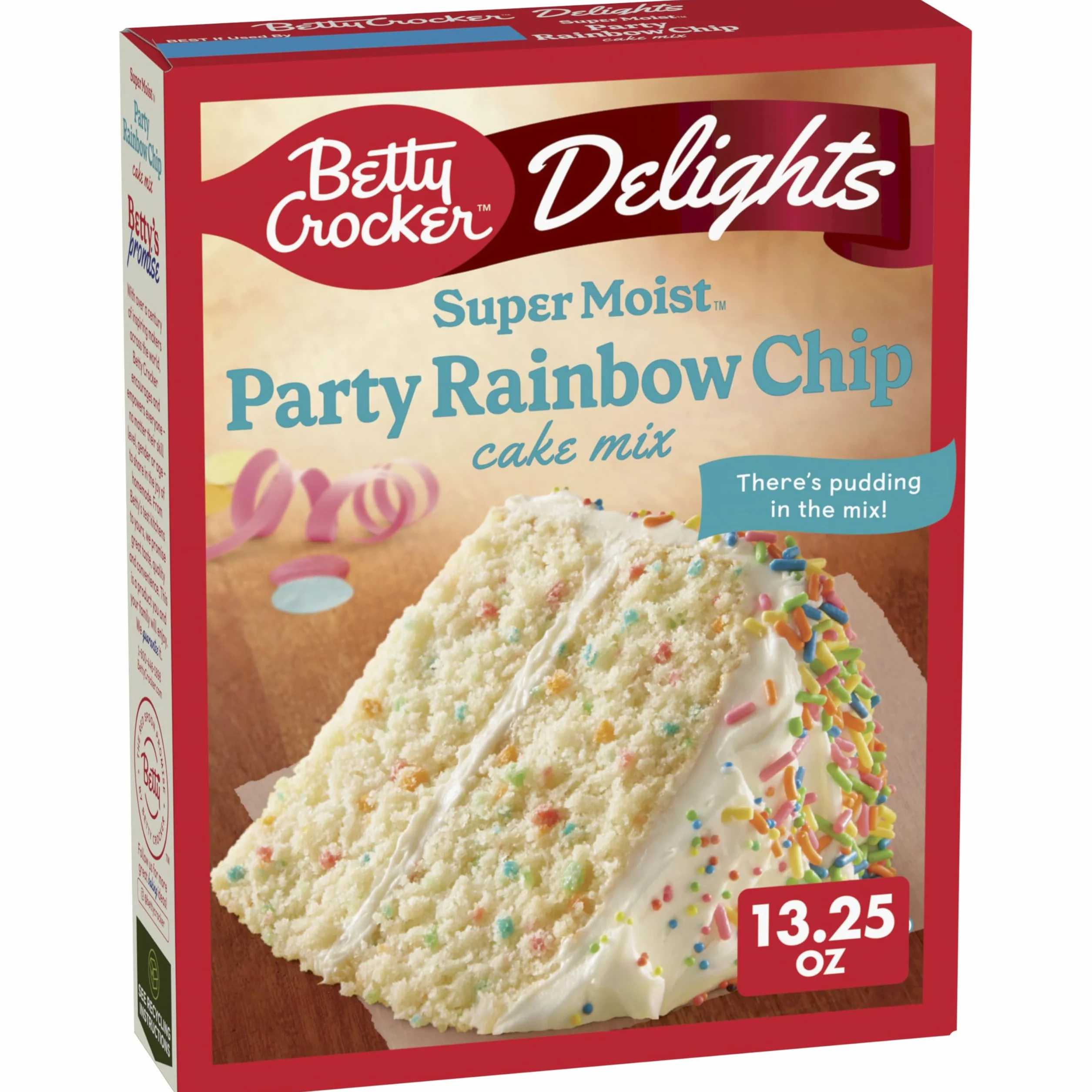 Betty Crocker Delights Super Moist Party Rainbow Chip Cake Mix, 13.25 oz.