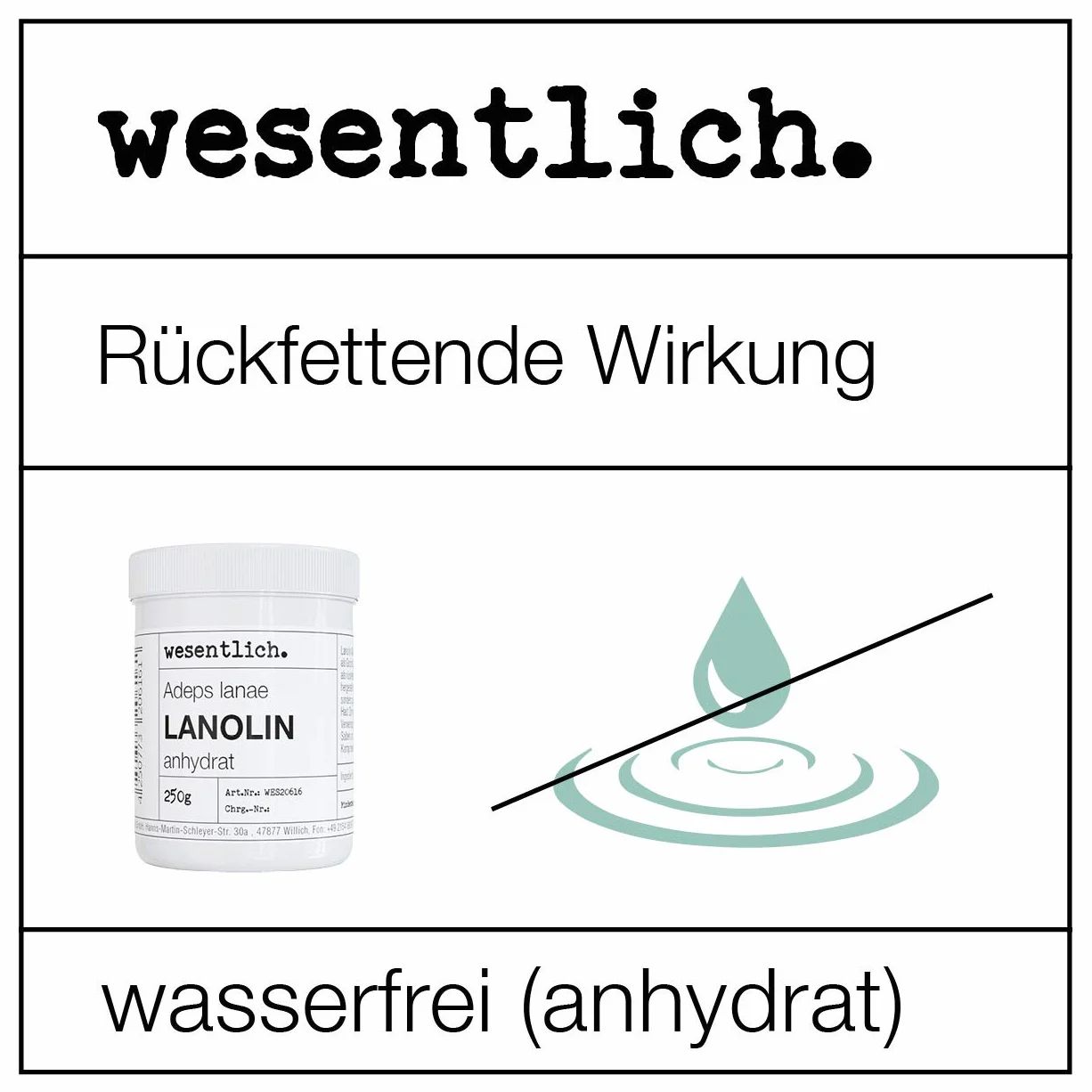 Lanolin Wollfett anhydrat 500g - wasserfrei und kaum Geruch - Wollwachs von wesentlich.