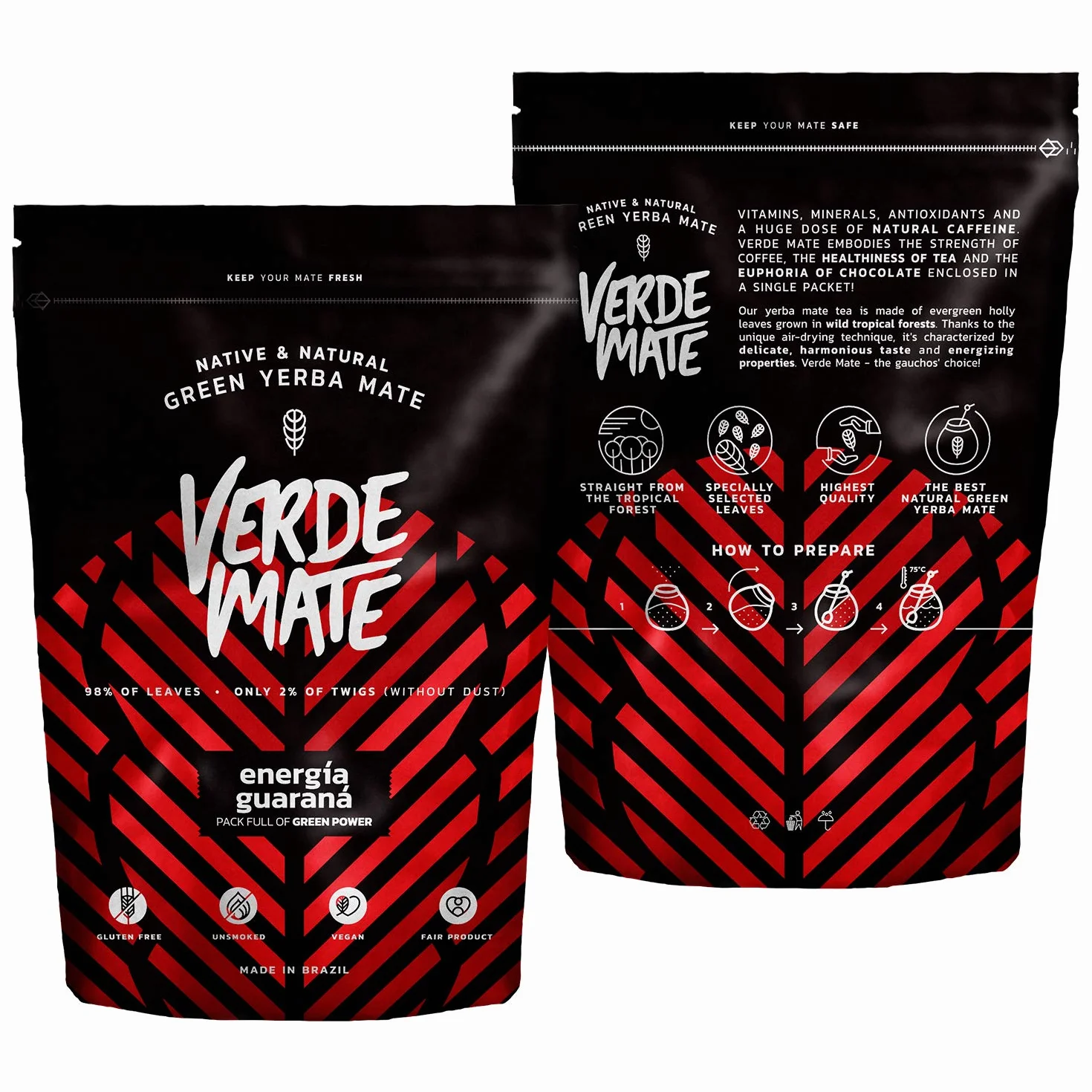 Verde Mate Green Energia Guarana Yerba Mate z Guaraną z Brazylii 300g