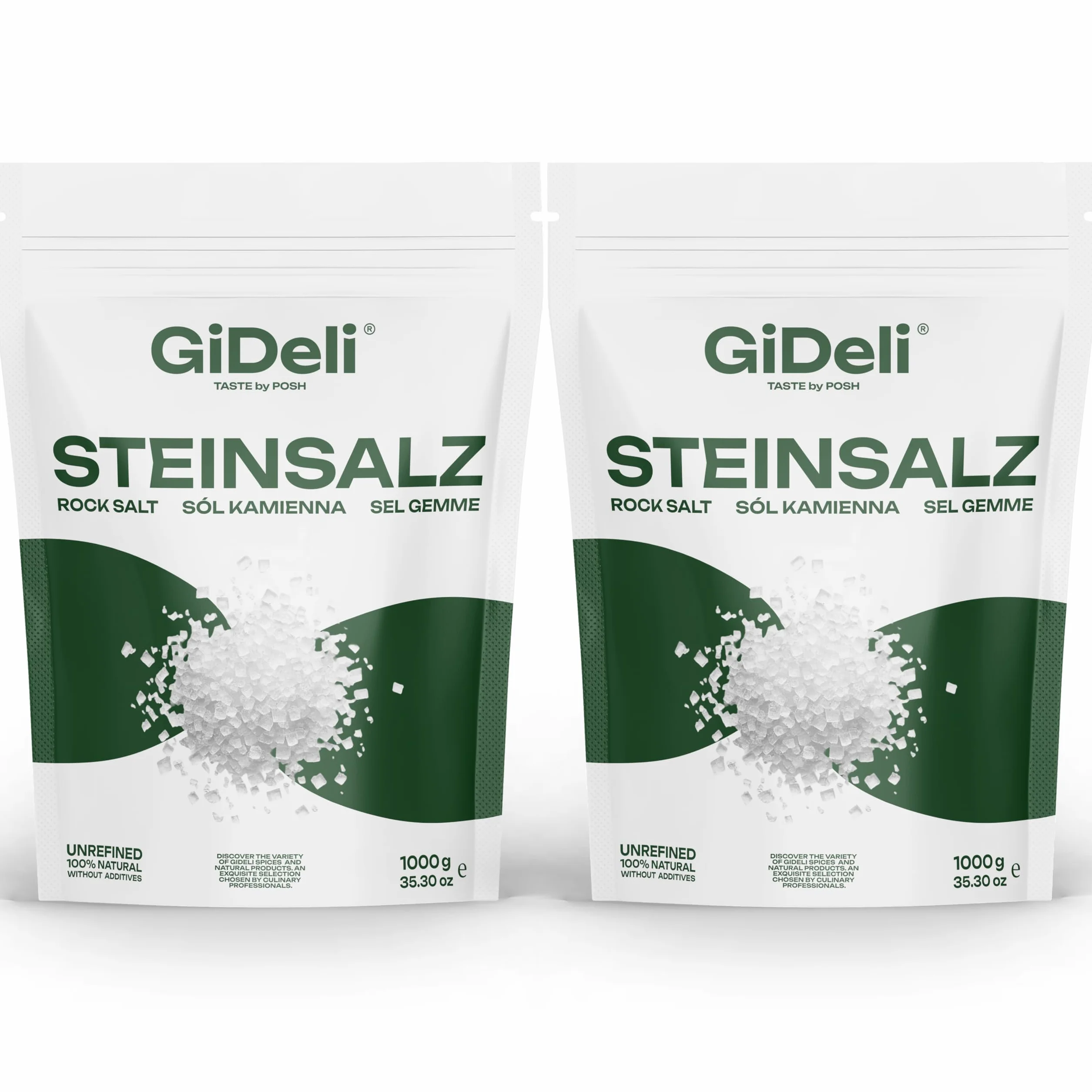 GiDeli Sól kamienna gruboziarnista, naturalna sól kryształowa, sól do zabawy, jakość premium TOP non-GMO (2 kg)
