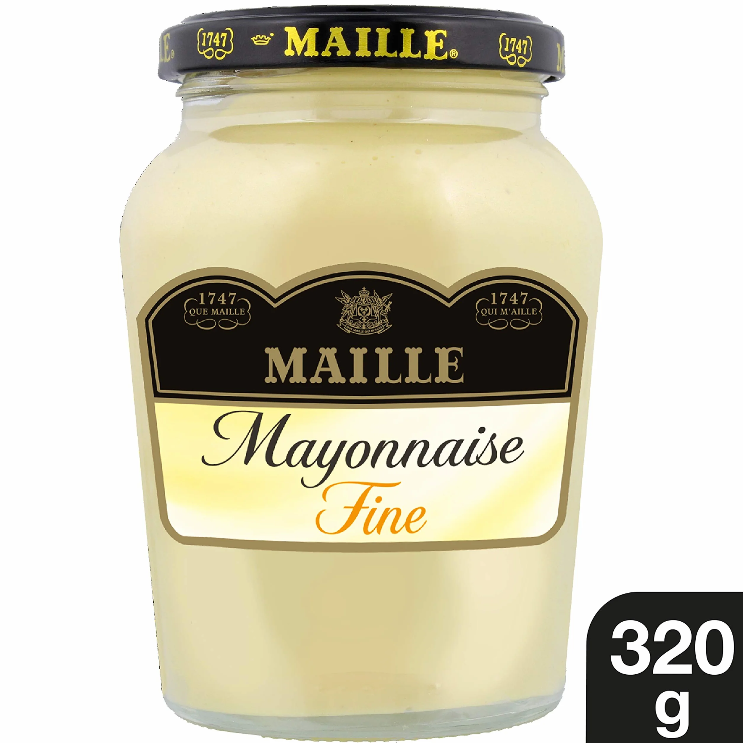 Maille Majonez wysokiej jakości słoiki gastronomiczne, gładka tekstura, wzbogacone musztardą Dijon 320 g