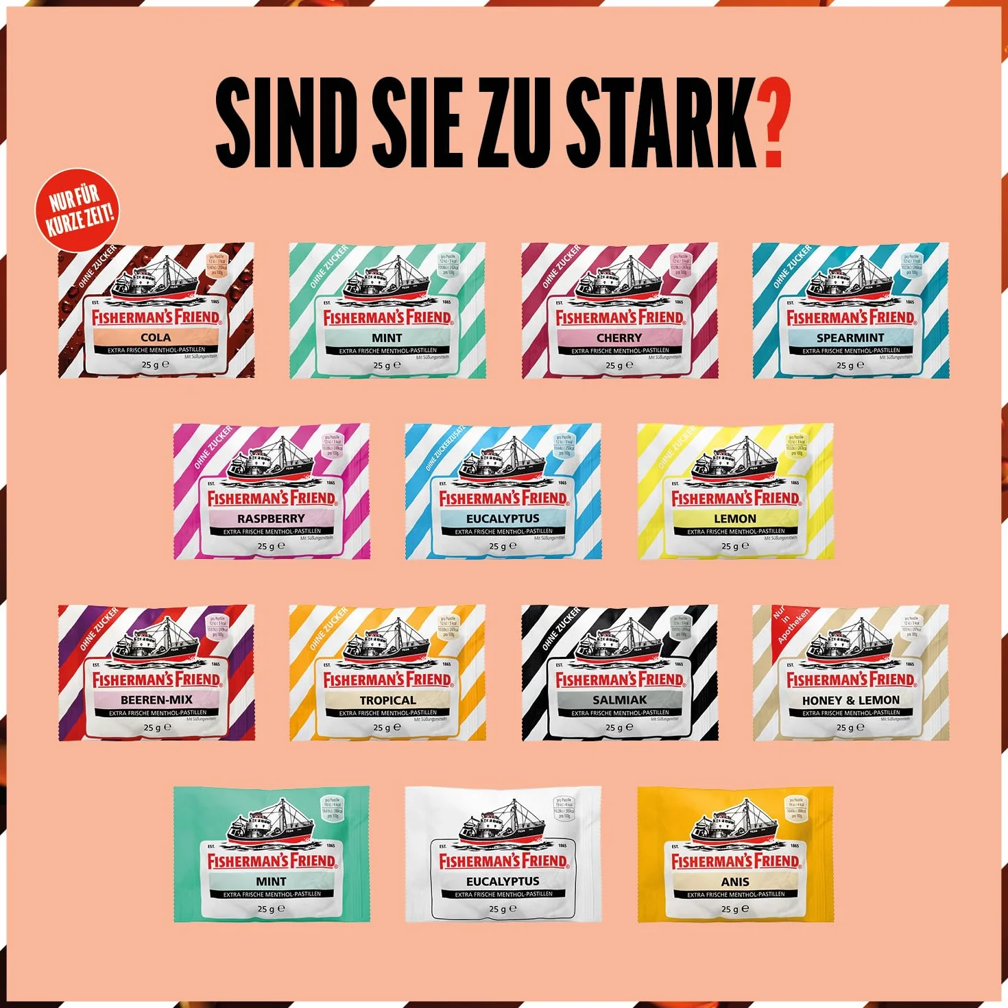 Fisherman's Friend Anis 24 x 25g Beutel Anis Menthol Geschmack Mit Zucker Frischer Atem