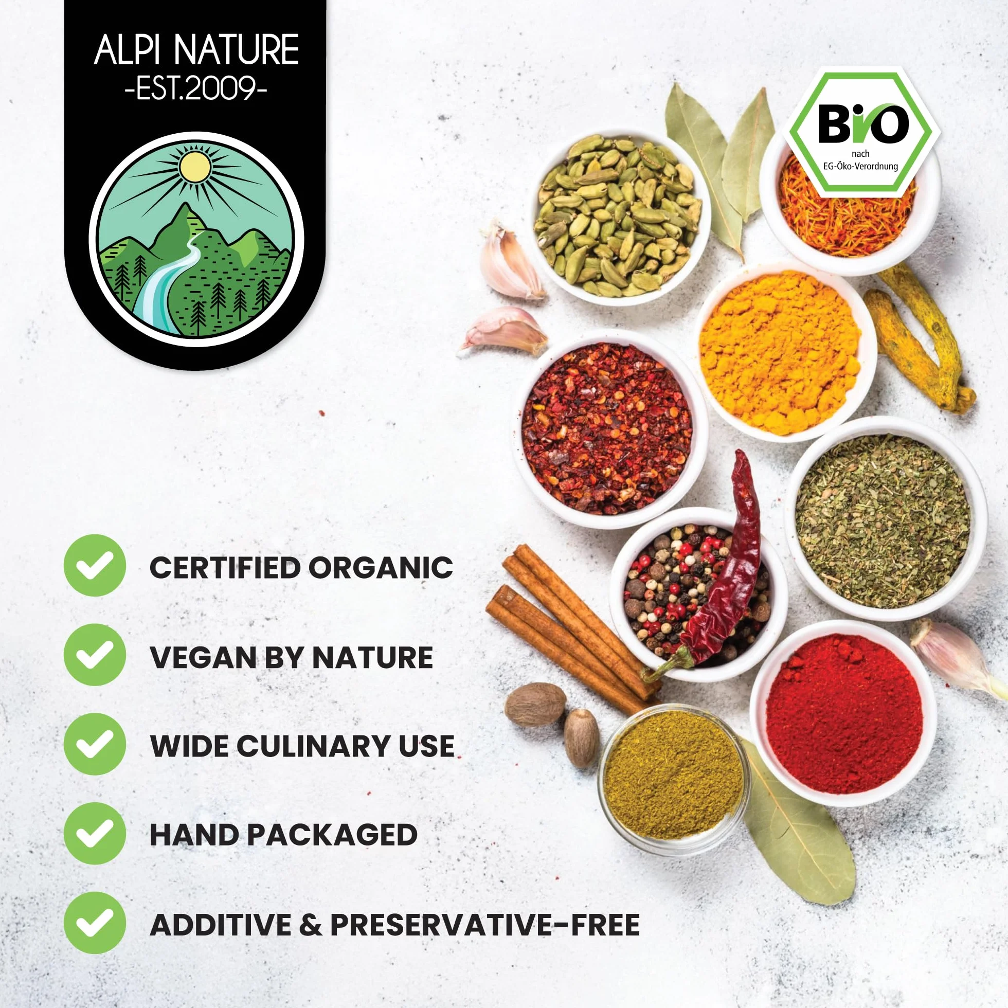 Alpi Nature Ekologiczna Czarnuszka 125g, Całe Nasiona Czarnuszki do Gotowania, Przyprawiania i Pieczenia
