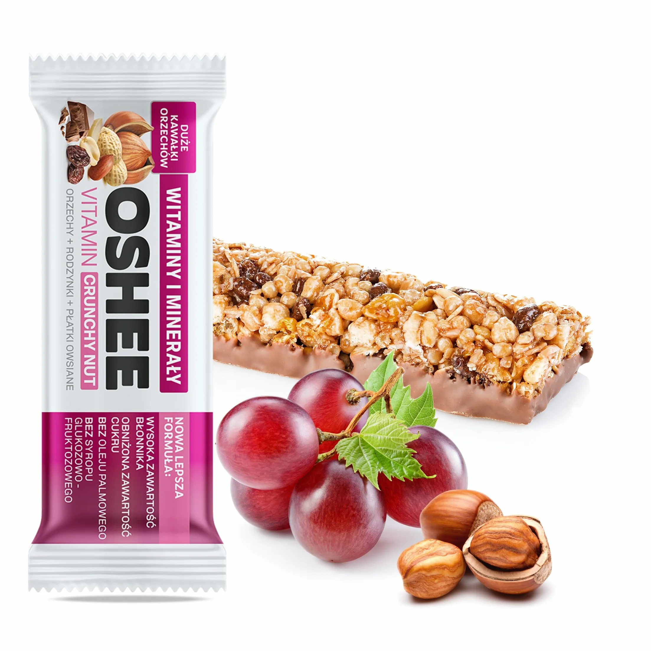 25x OSHEE Vitamin musli bar witaminy i minerały rodzynki orzechy 40 g