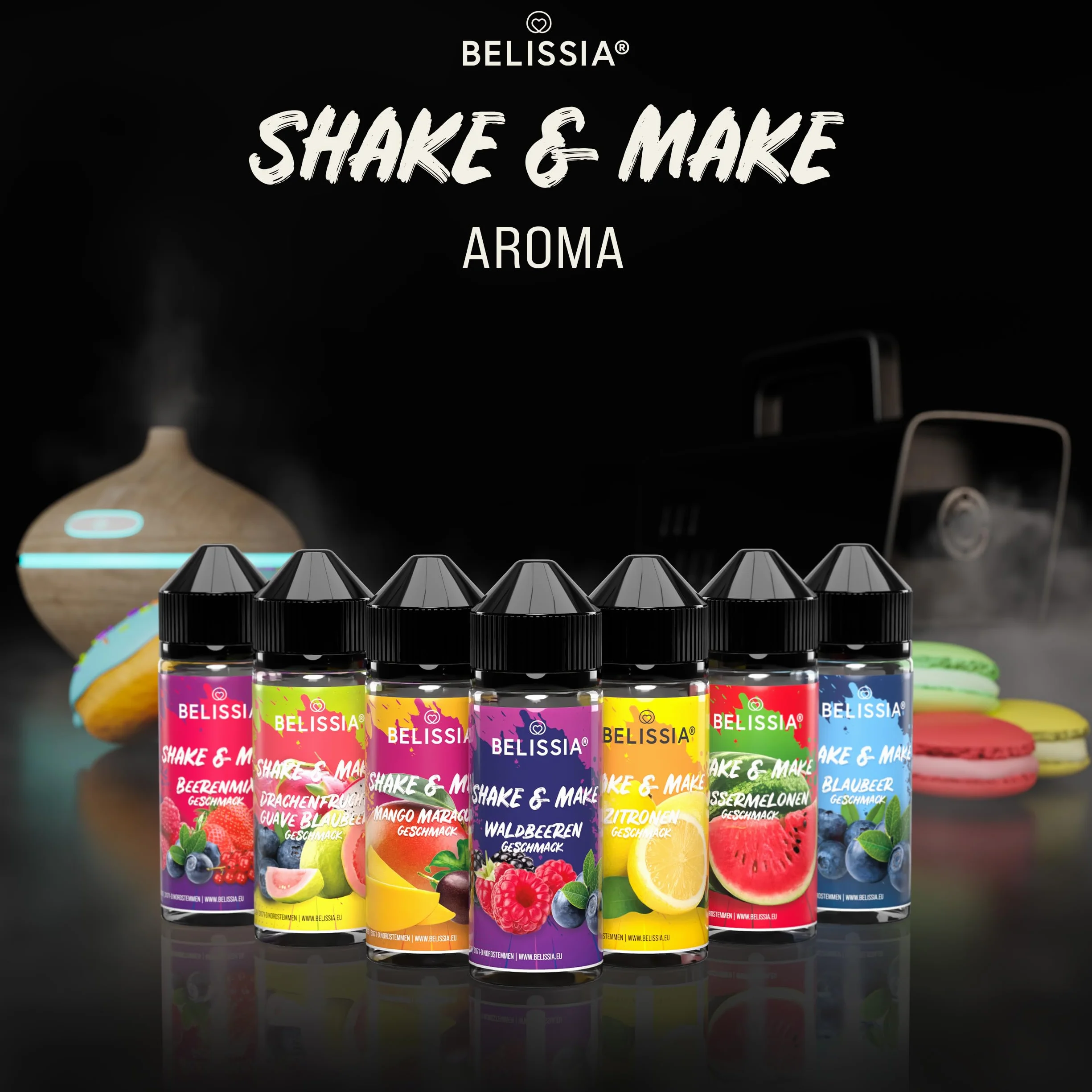 Belissia Shake and Make Set Greatest Hits 6x10ml aromat spożywczy 120ml butelka shaker