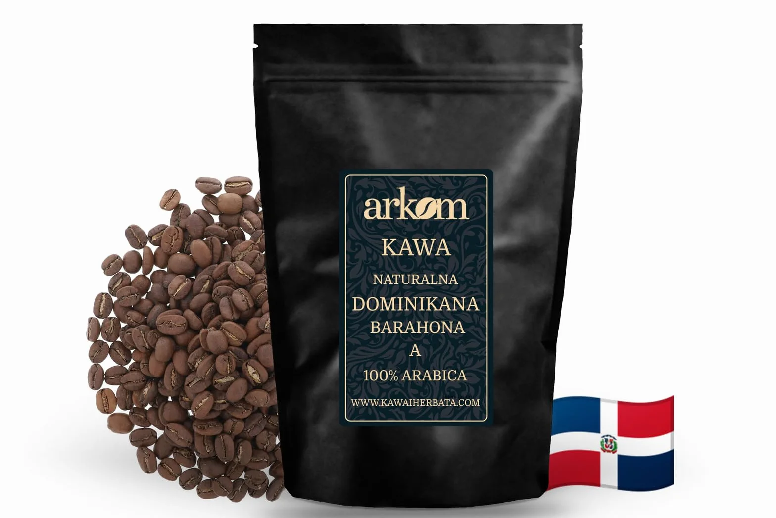 Arkom Dominikana Kawa ziarnista Arabica, 100g