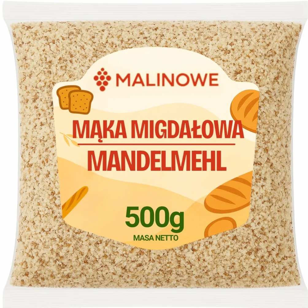 Malinowe MĄKA MIGDAŁOWA 500g Premium Mielone Migdały