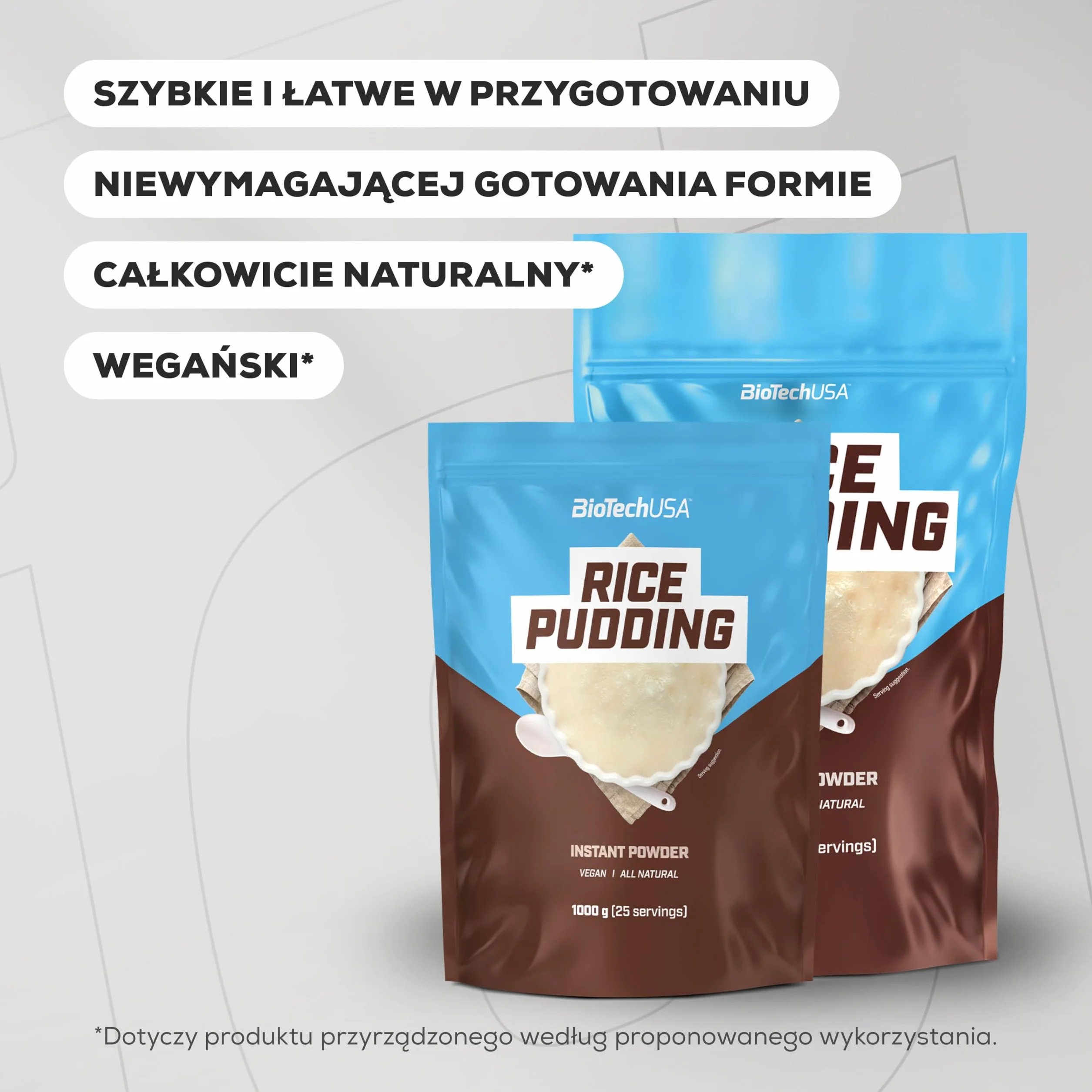 BioTechUSA Rice Pudding | błyskawiczny pudding ryżowy w proszku | wegański | całkowicie naturalny, 1000 g, Bezsmakowy