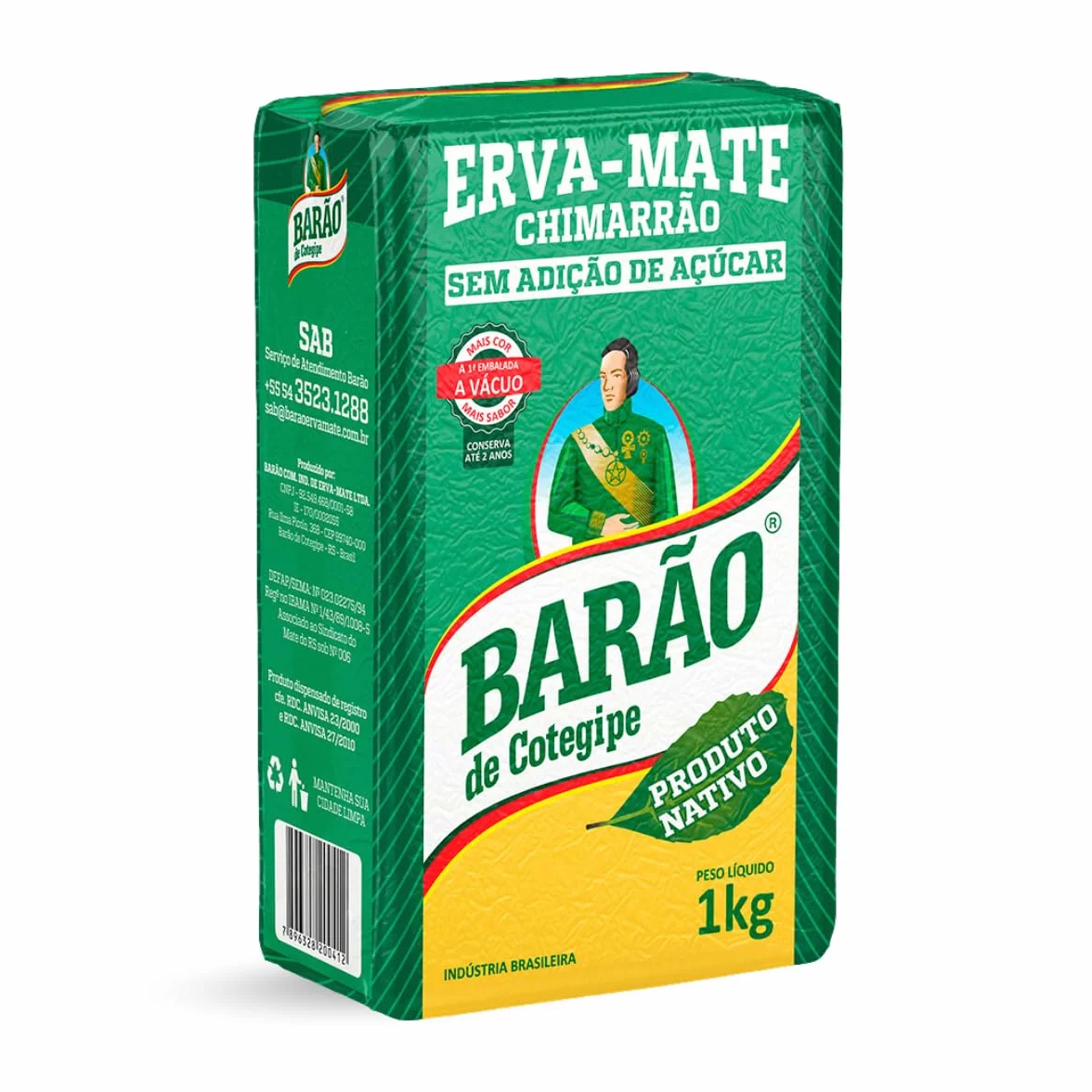 Yerba Mate Barao Nativa 1kg - BRCOFFEE - Herbata Yerba Mate - Mniejsza (Small) - Torba