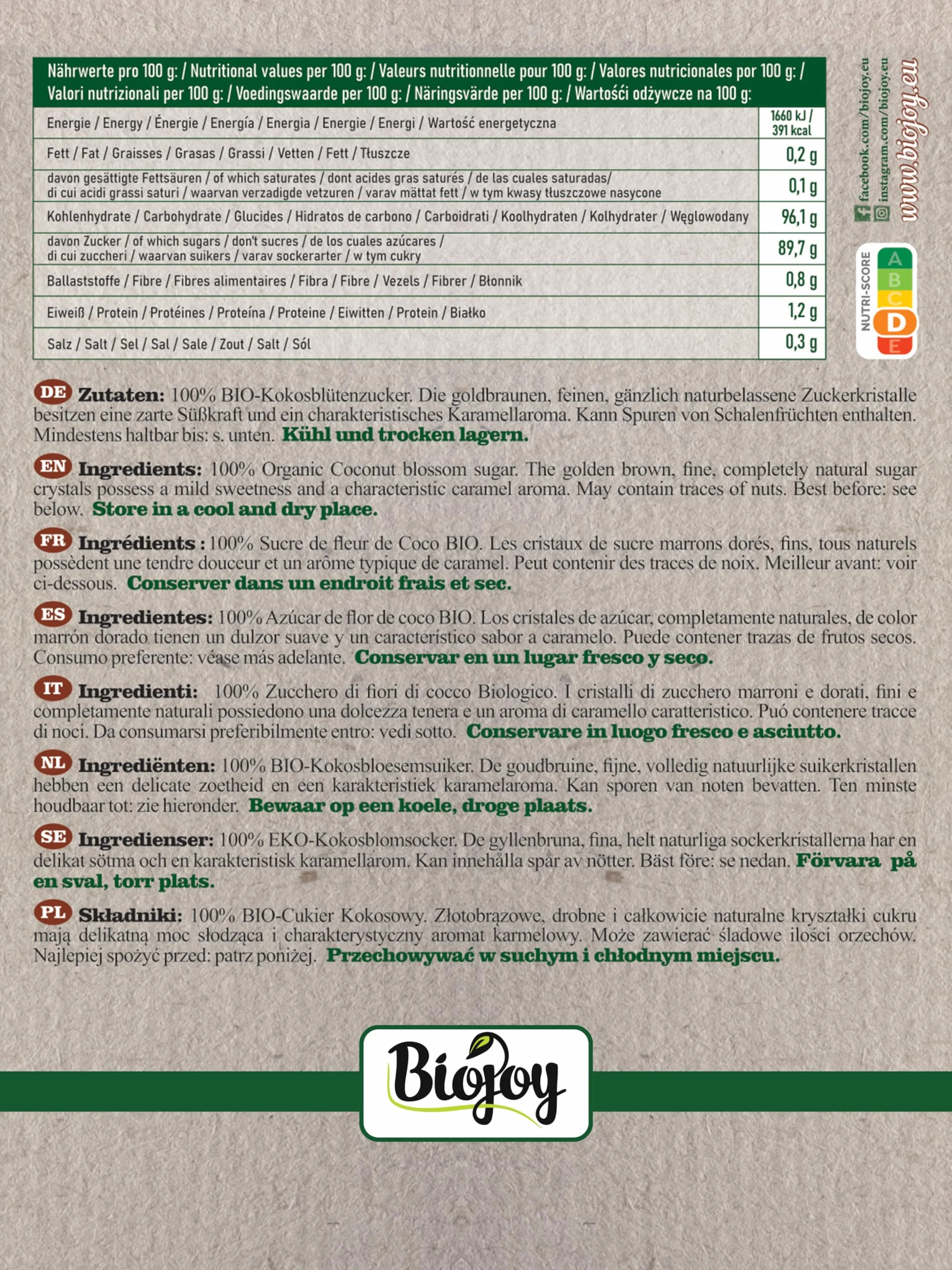 Biojoy BIO Cukier Kokosowy 2 kg