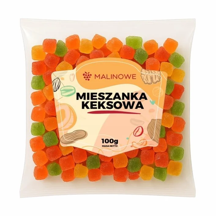 Malinowe MIESZANKA SKÓREK KANDYZOWANYCH 100g Mieszanka Keksowa Naturalna